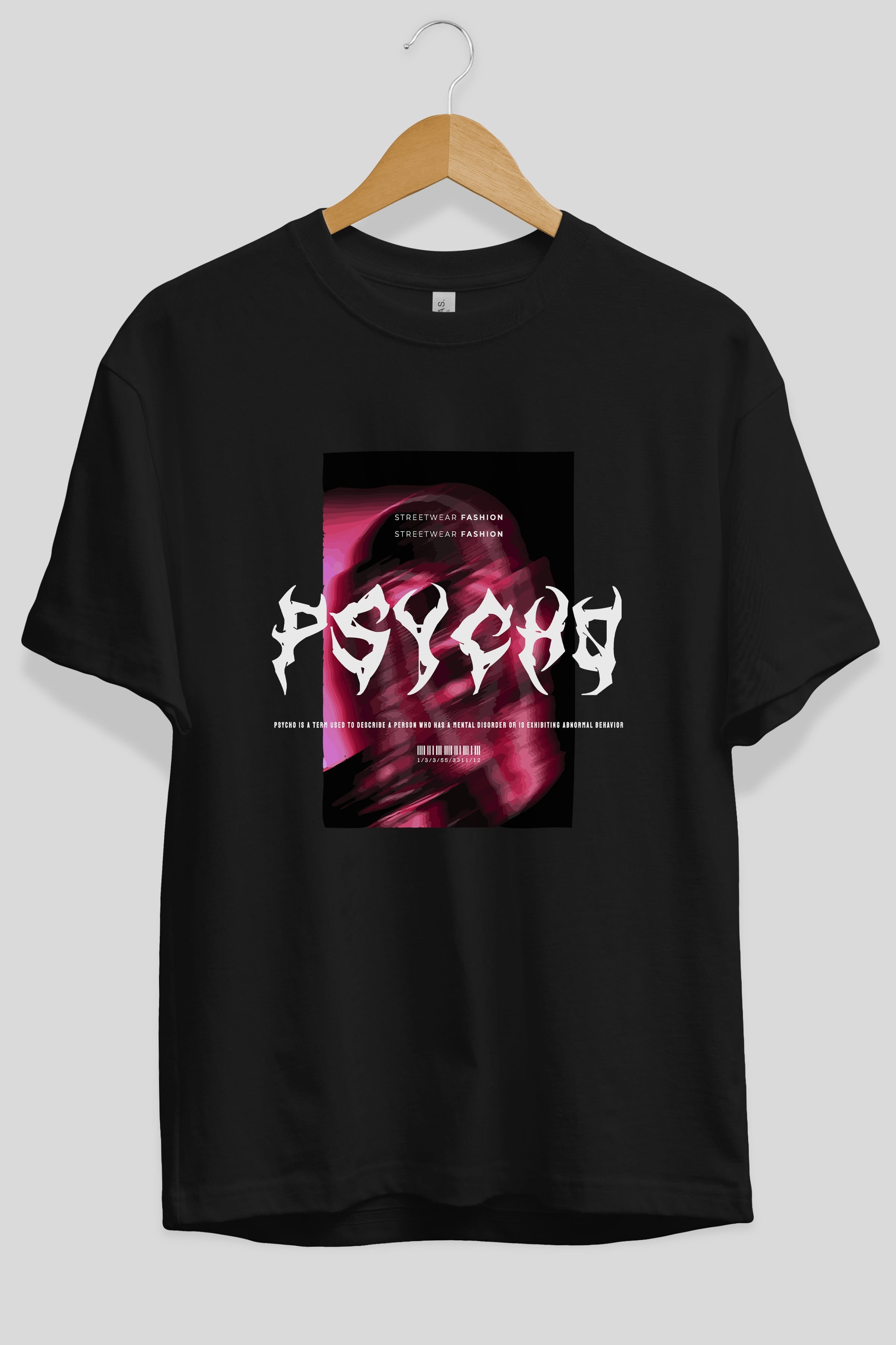 Psycho Streetwear Ön Baskılı Oversize t-shirt Erkek Kadın Unisex