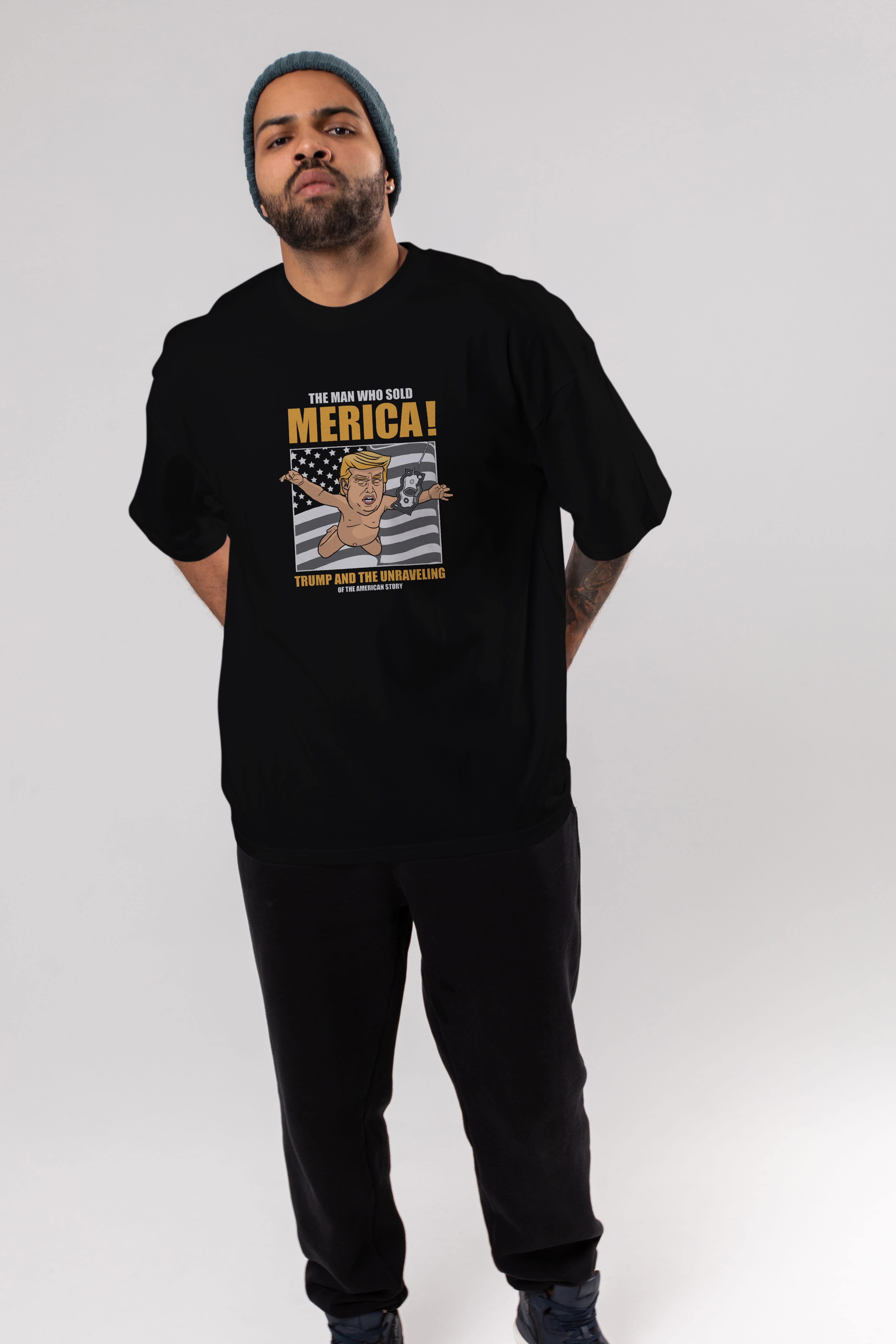 Trump Nirvana Ön Baskılı Oversize t-shirt Erkek Kadın Unisex %100 Pamuk tişort