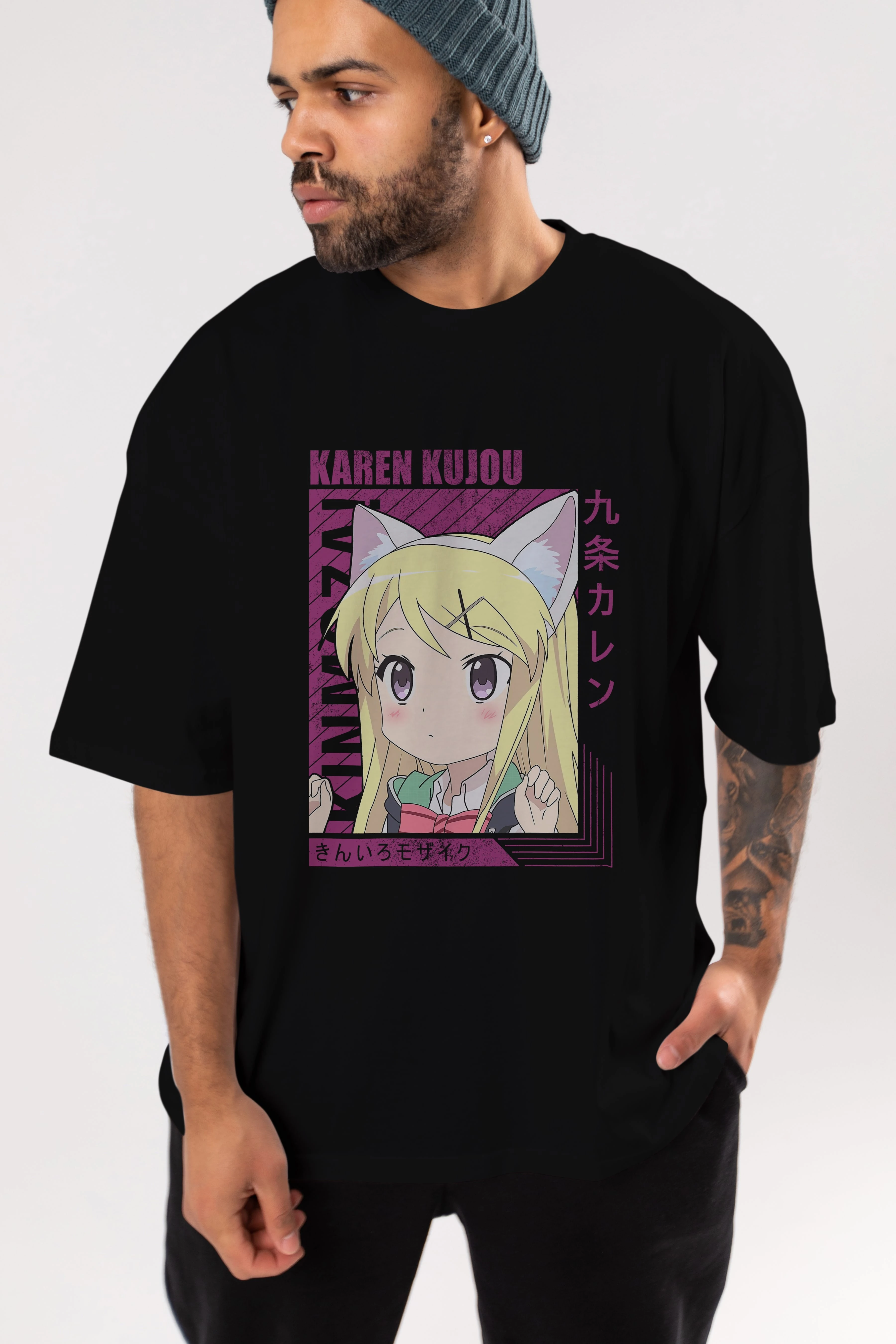 Karen Kujou 4 Anime Ön Baskılı Oversize t-shirt %100 pamuk Erkek Kadın Unisex