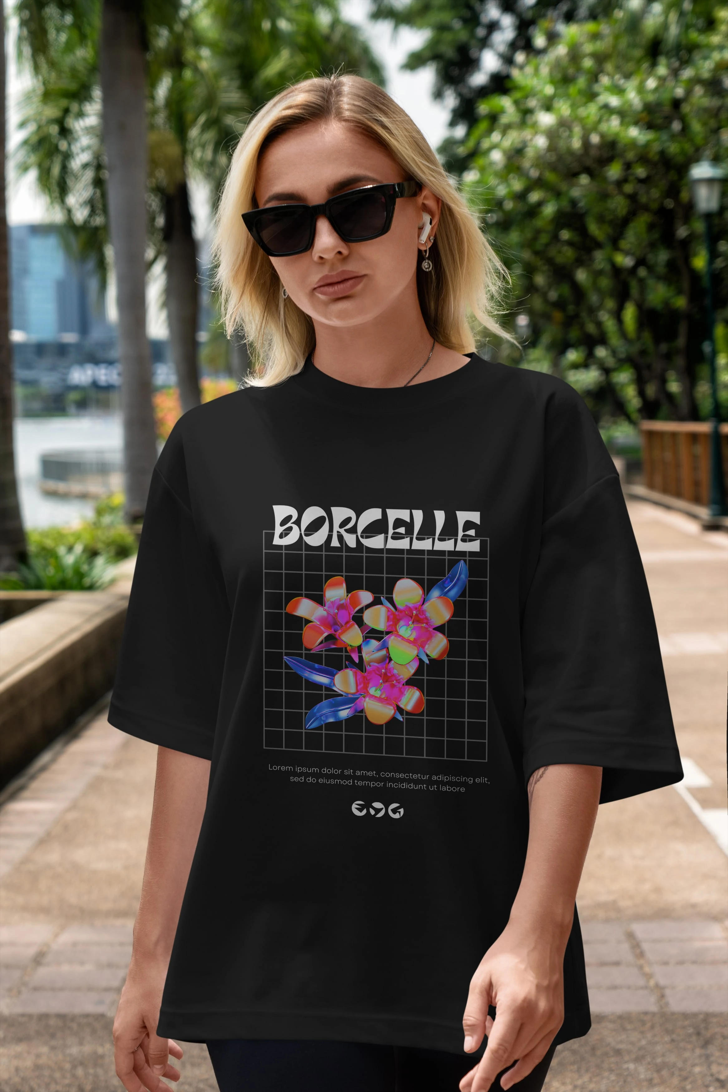 Borcelle Streetwear Ön Baskılı Oversize t-shirt Erkek Kadın Unisex