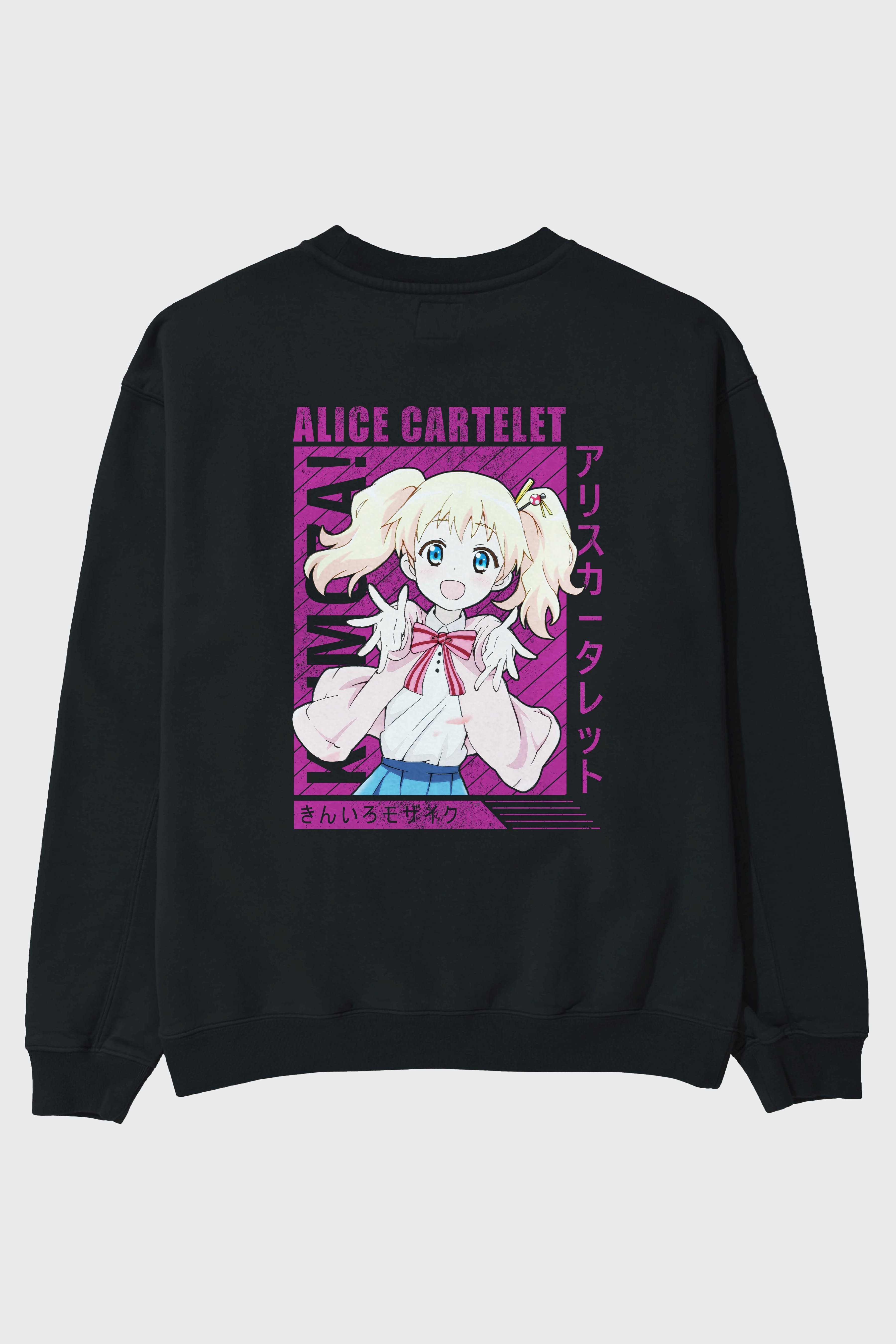 Alice Cartelet 12 Anime Arka Baskılı Oversize Sweatshirt Erkek Kadın Unisex