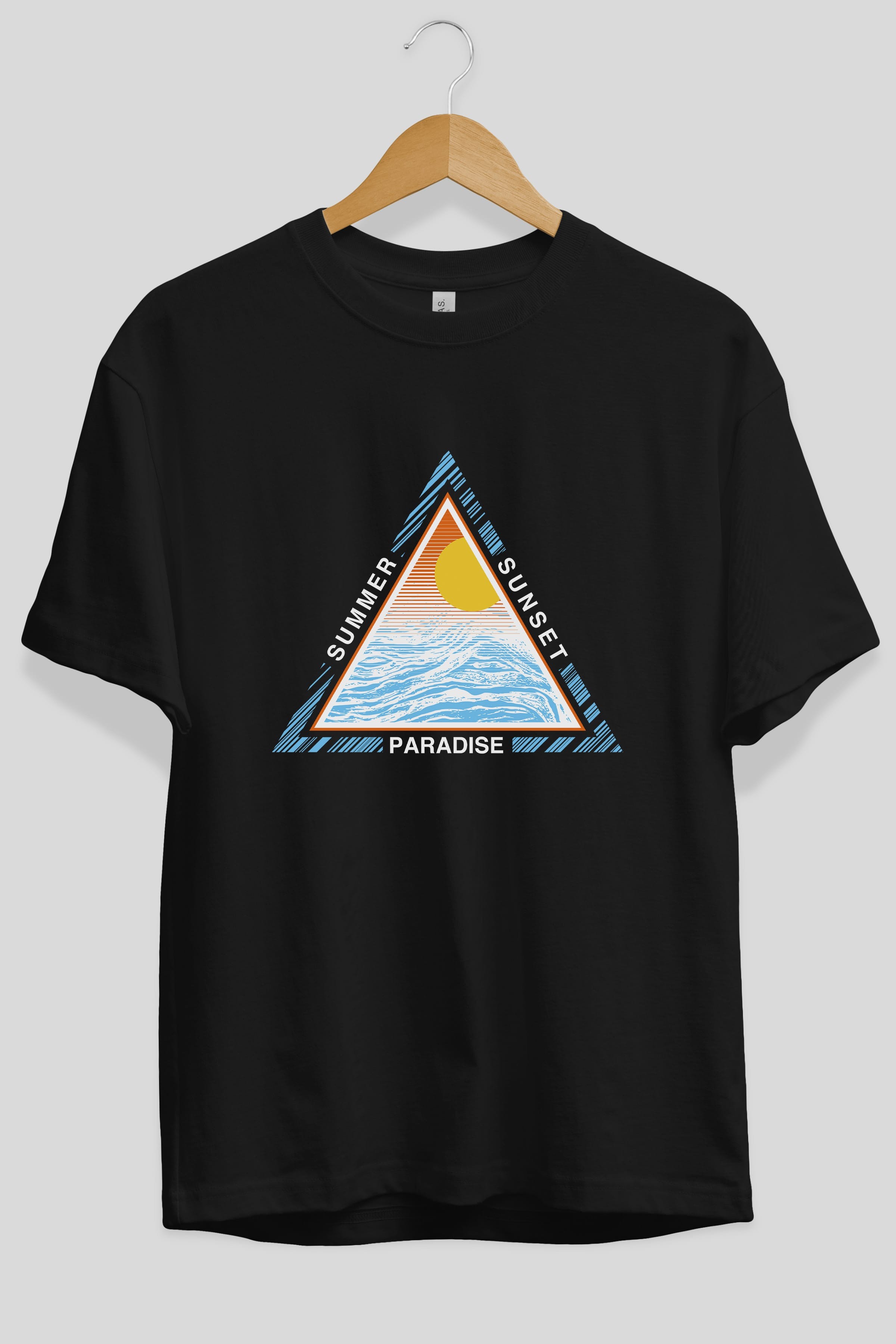 Summer Sunset Paradise Ön Baskılı Oversize t-shirt Erkek Kadın Unisex