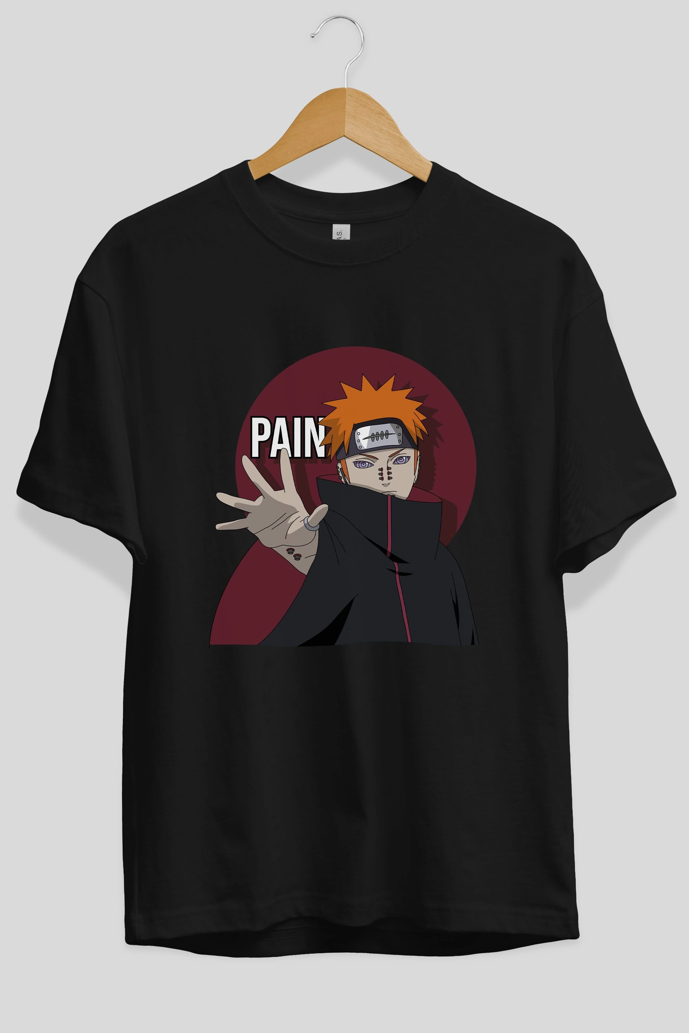 PAIN NARUTO Anime Ön Baskılı Oversize t-shirt %100 pamuk Erkek Kadın Unisex