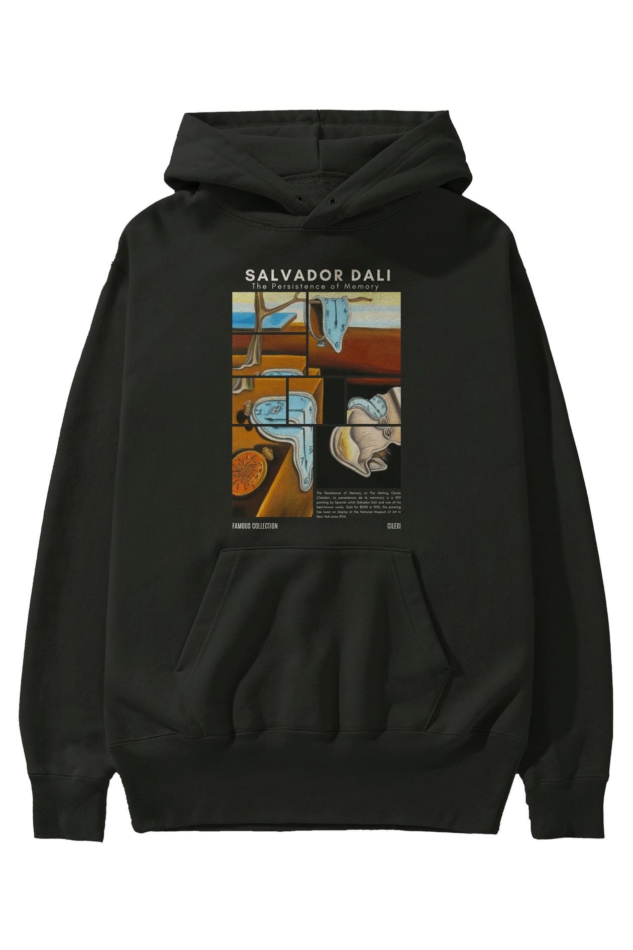 Salvador Dali ön Baskılı Hoodie Oversize Kapüşonlu Sweatshirt Erkek Kadın