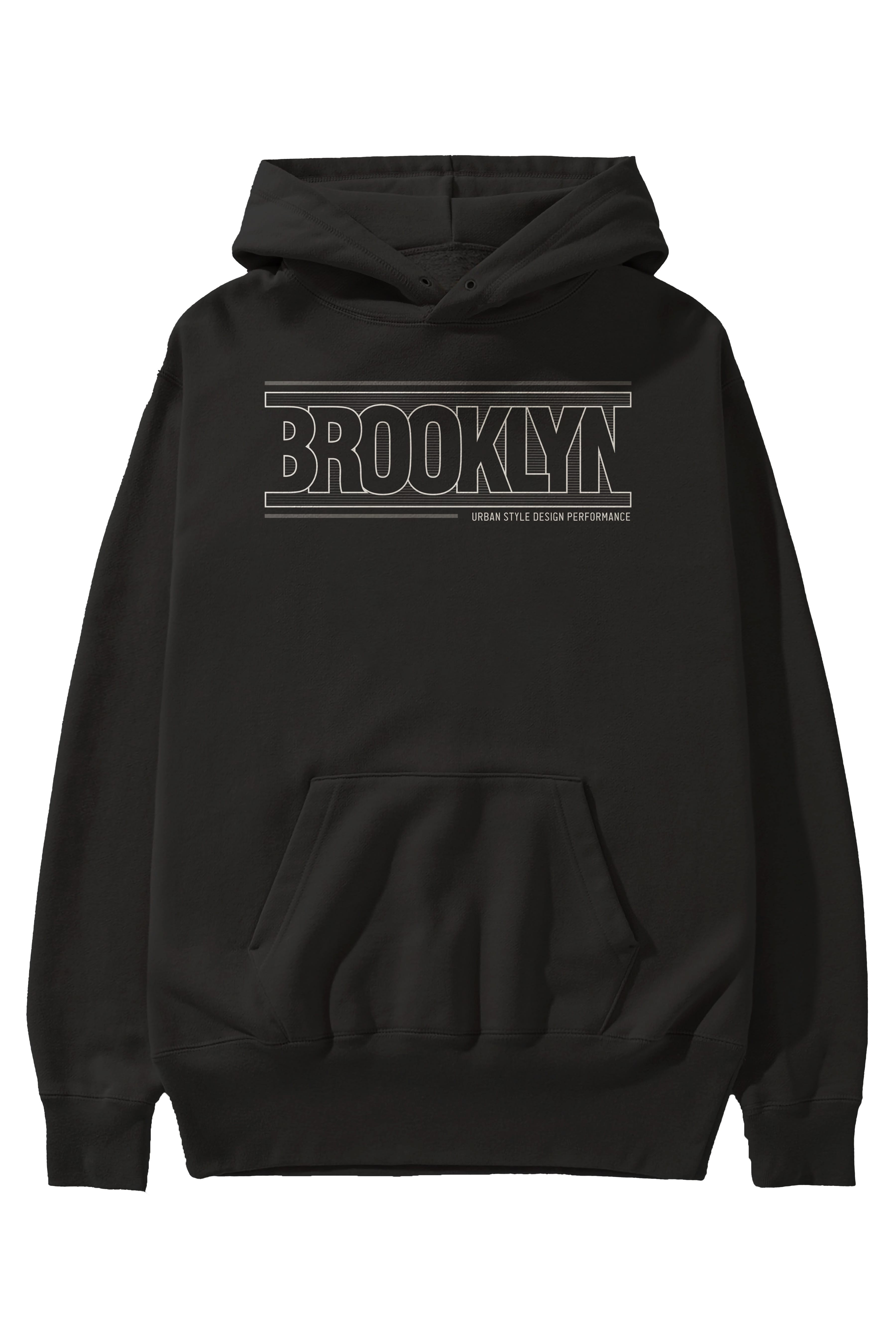 Brooklyn Ön Baskılı Oversize Hoodie Kapüşonlu Sweatshirt Erkek Kadın Unisex