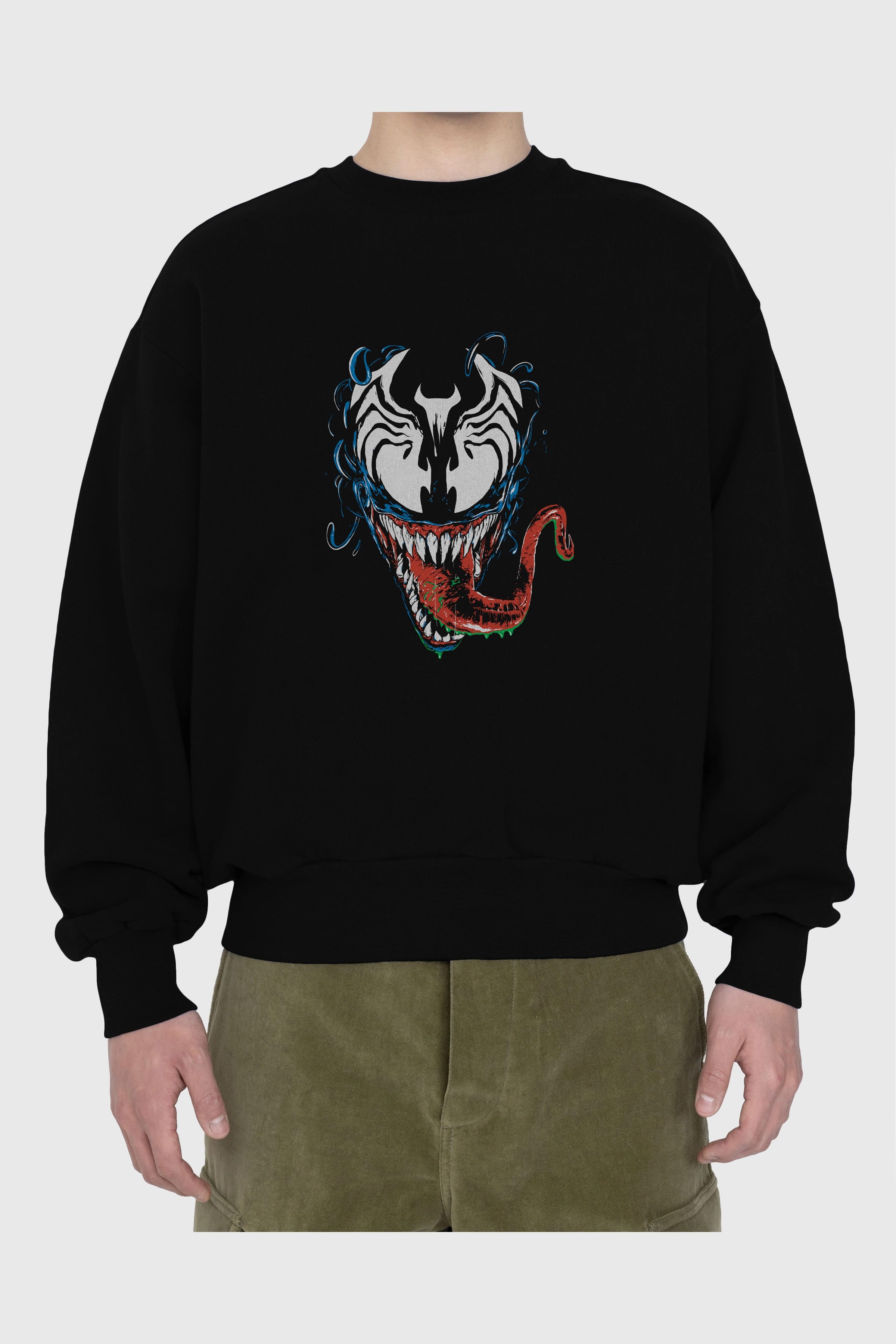 Venom (2) Ön Baskılı Oversize Sweatshirt Erkek Kadın Unisex