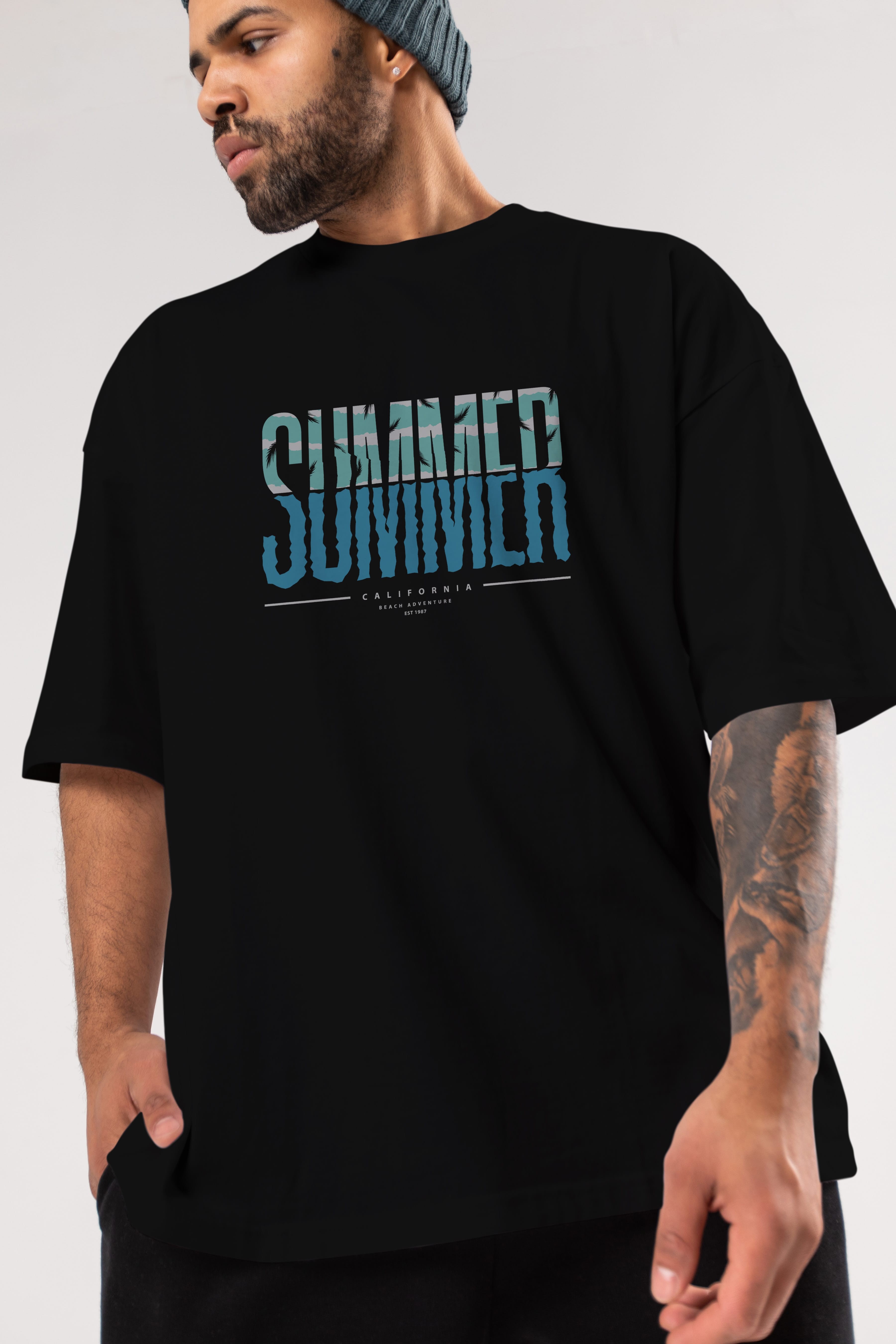 Summer California Ön Baskılı Oversize t-shirt Erkek Kadın Unisex