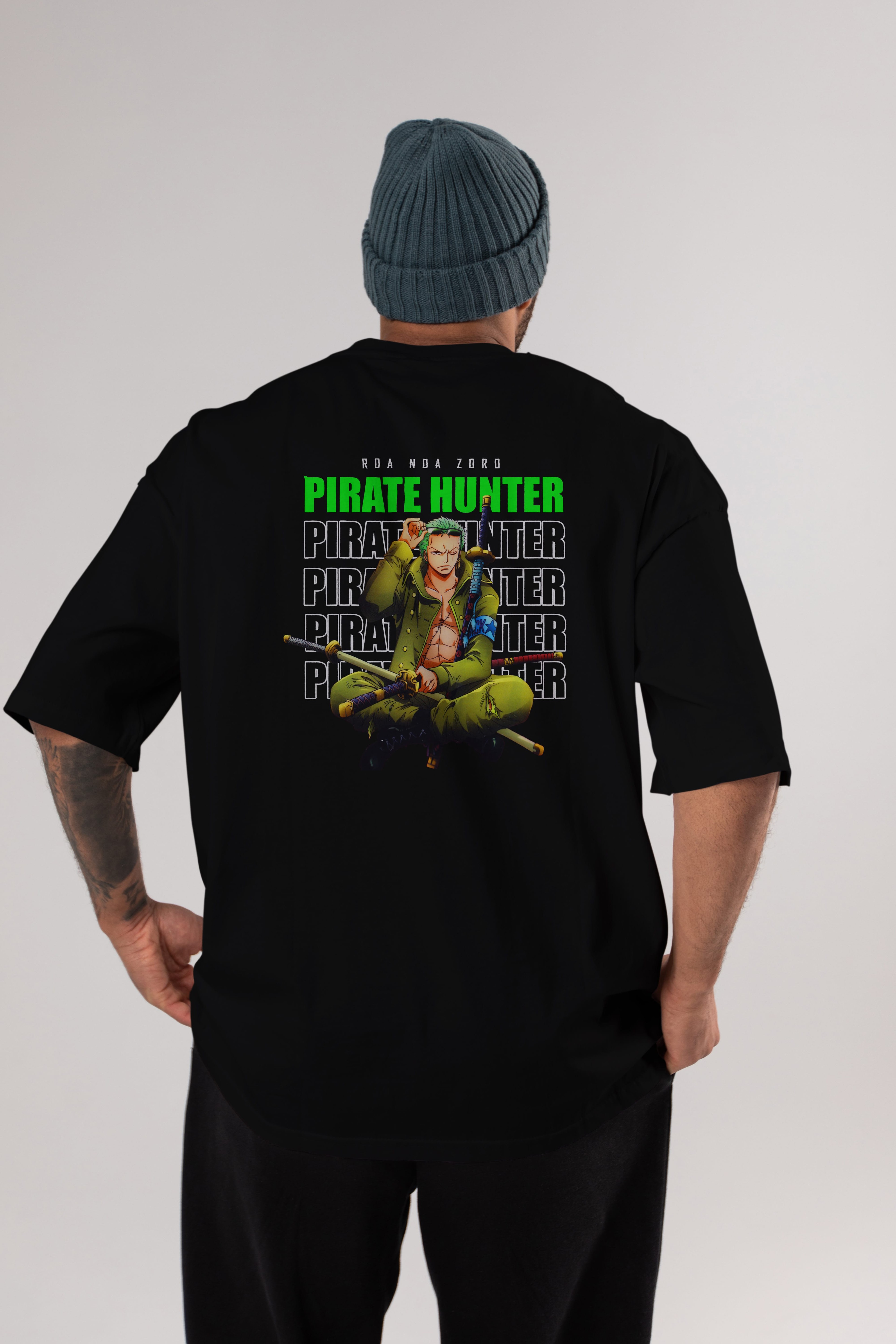 Roronoa Zoro 4 Anime Arka Baskılı Oversize t-shirt Erkek Kadın Unisex %100 pamuk tişort