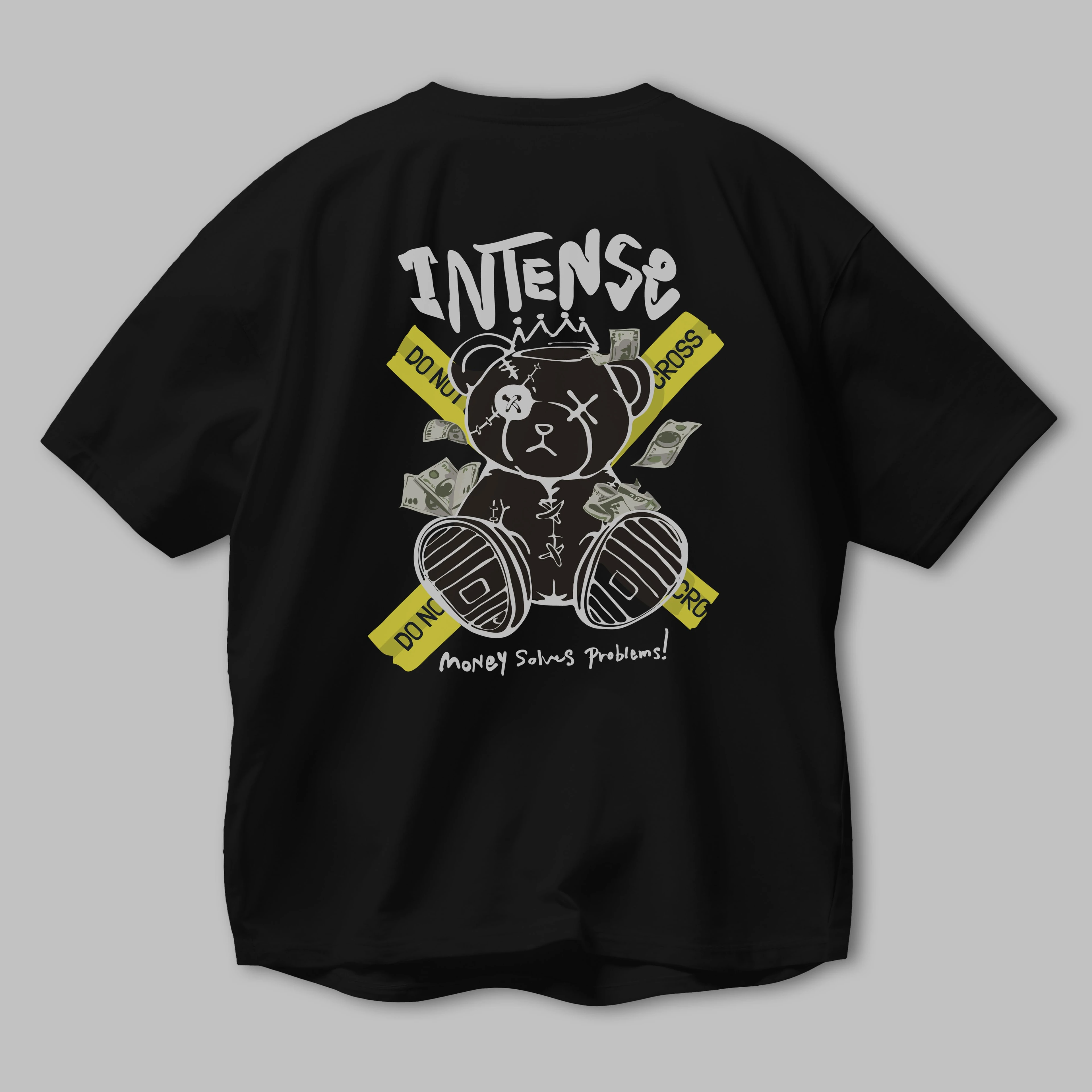 Teddy Bear intense Arka Baskılı Oversize t-shirt Erkek Kadın Unisex