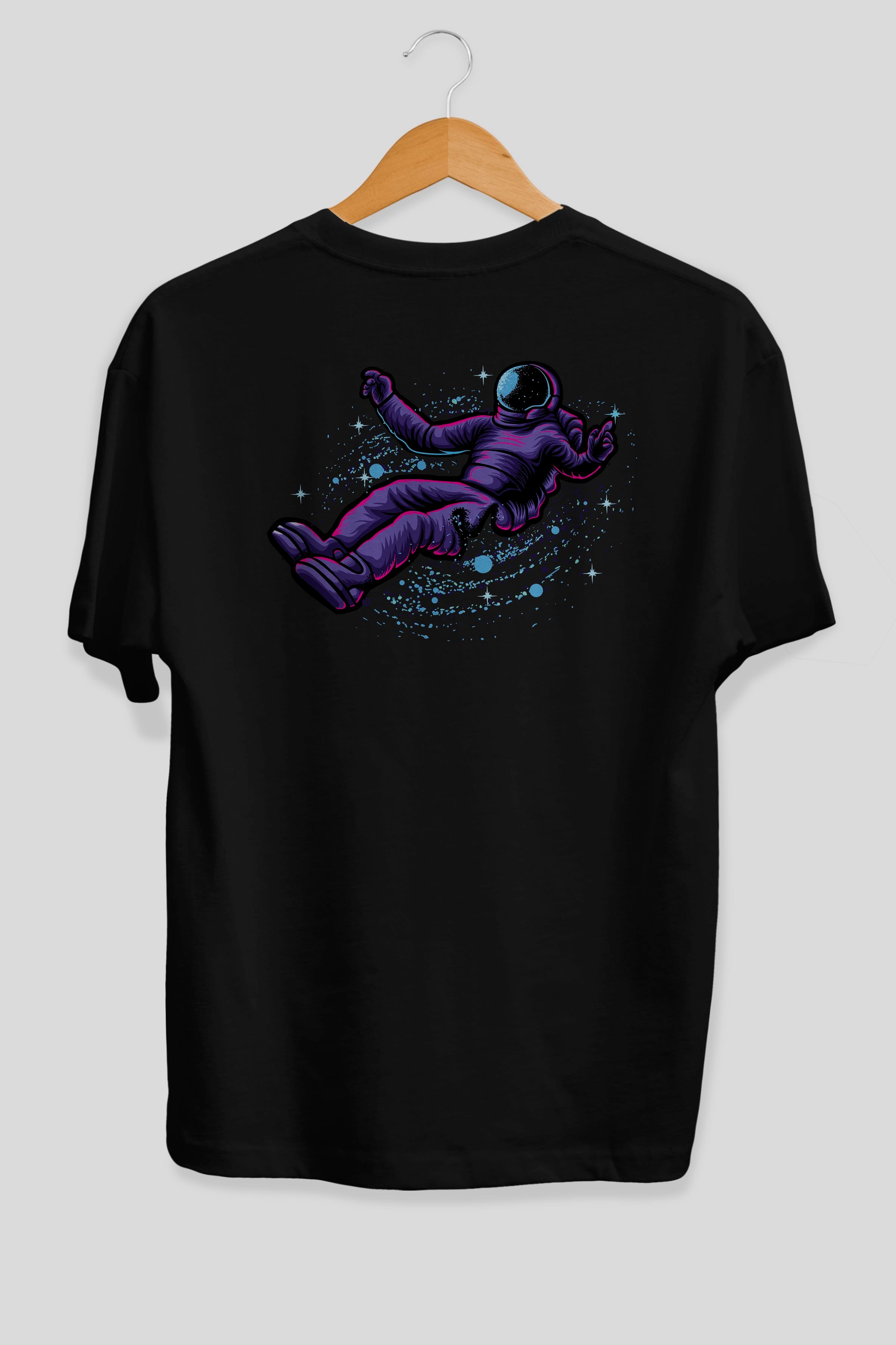 Having fun in outer space Arka Baskılı Oversize t-shirt Erkek Kadın Unisex