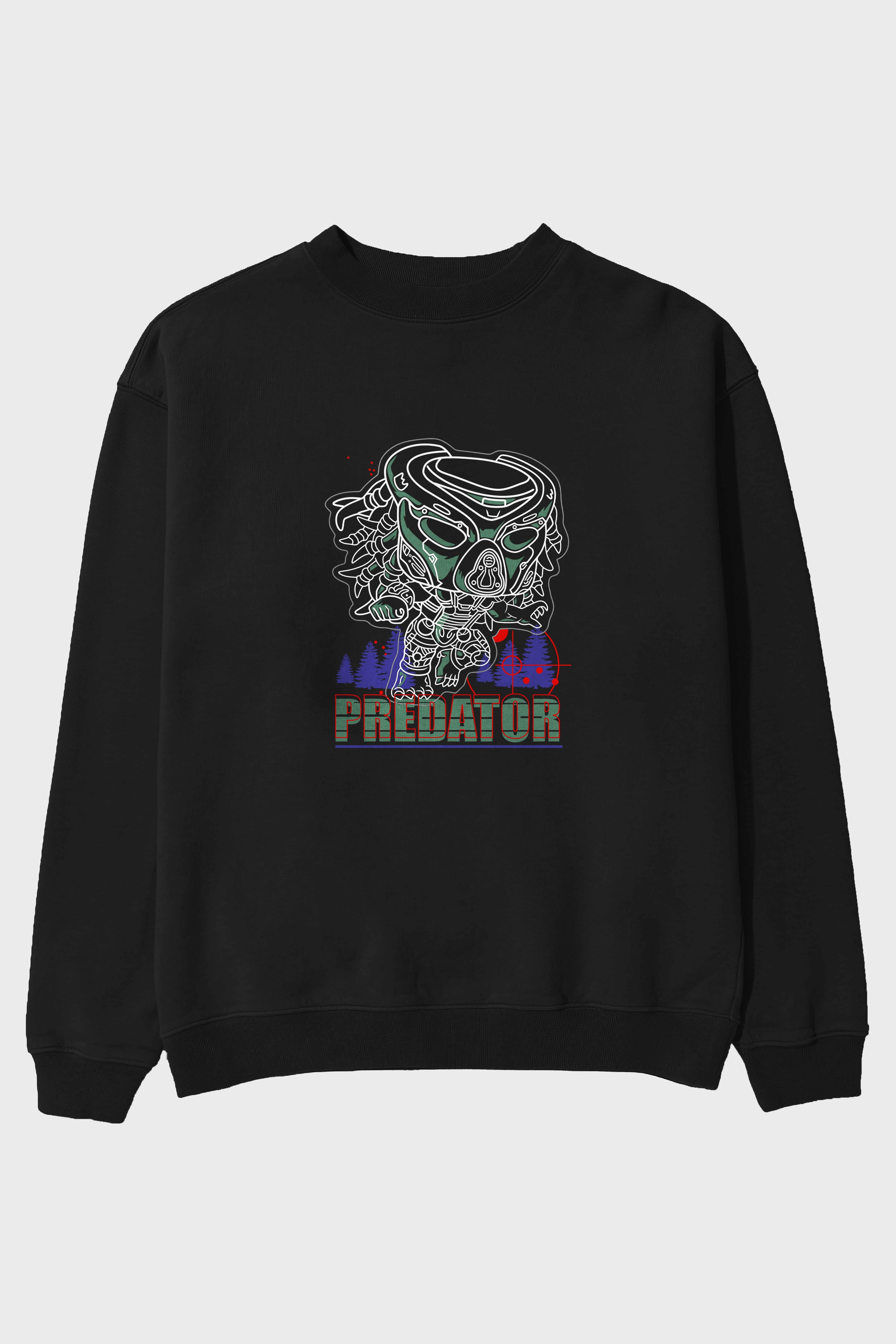 Predator Ön Baskılı Oversize Sweatshirt Erkek Kadın Unisex