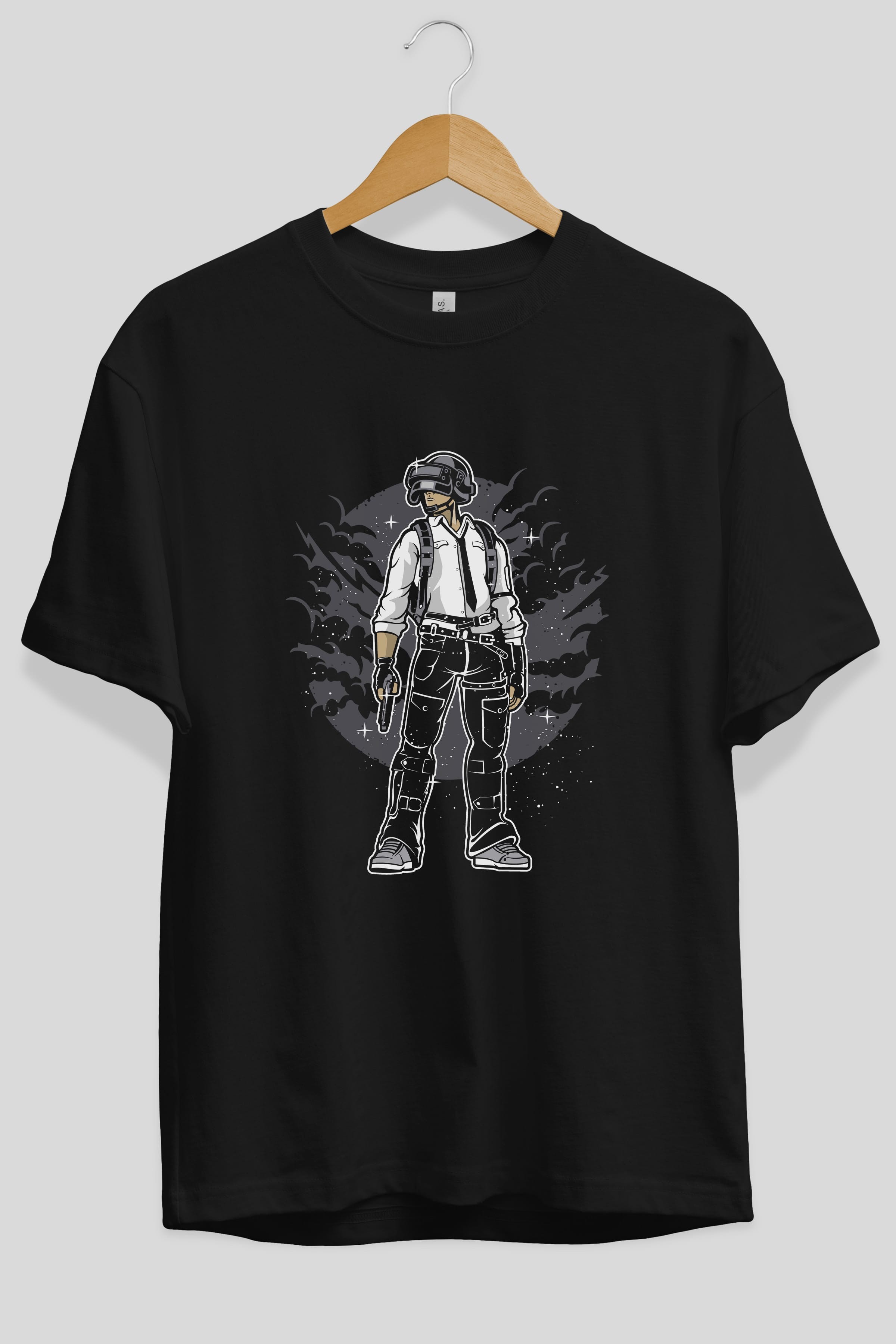 PUBG Ön Baskılı Oversize t-shirt Erkek Kadın Unisex %100 Pamuk tişort