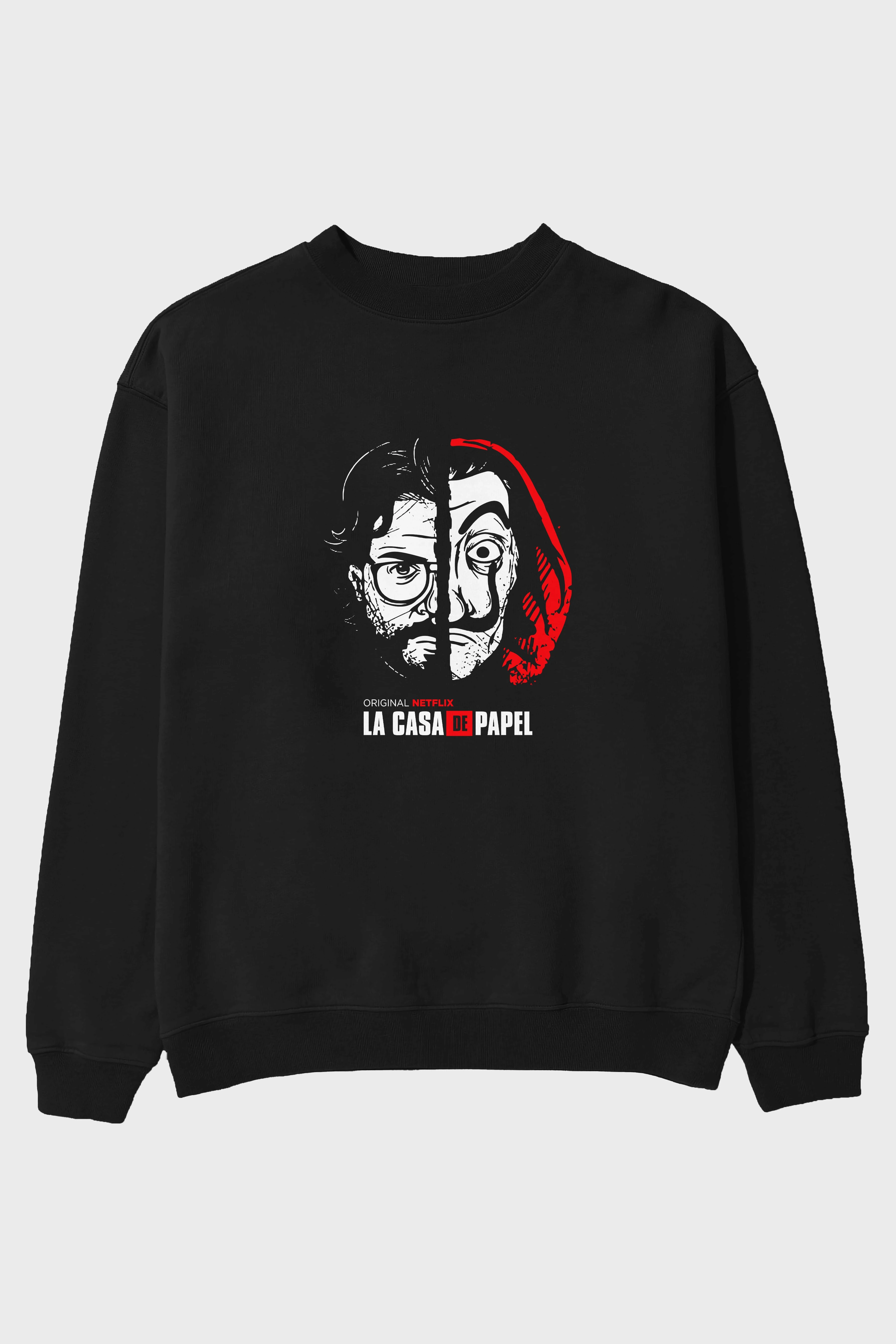 La Casa De Papel (9) Ön Baskılı Oversize Sweatshirt Erkek Kadın Unisex