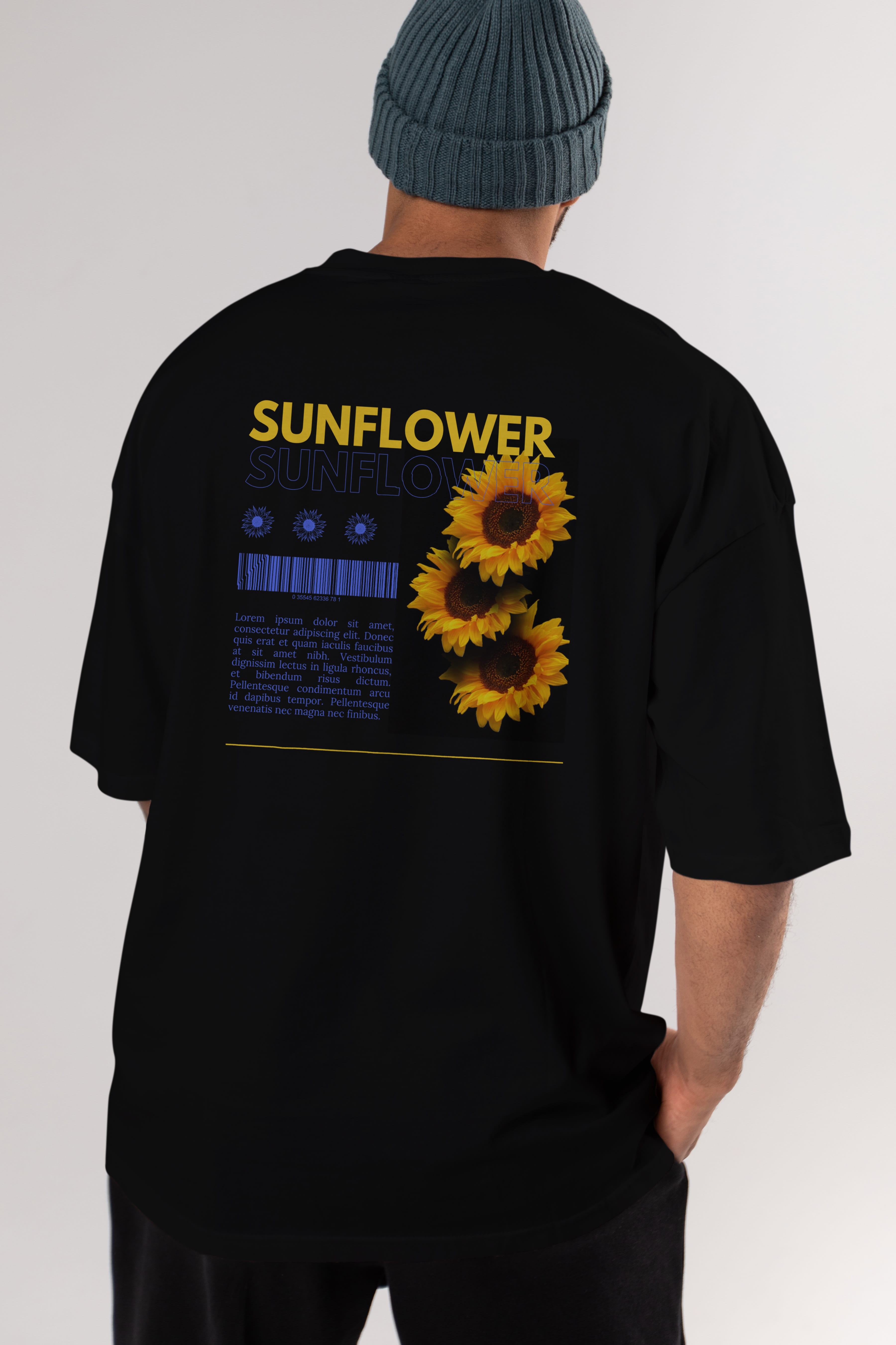 Sunflower Arka Baskılı Oversize t-shirt Erkek Kadın Unisex