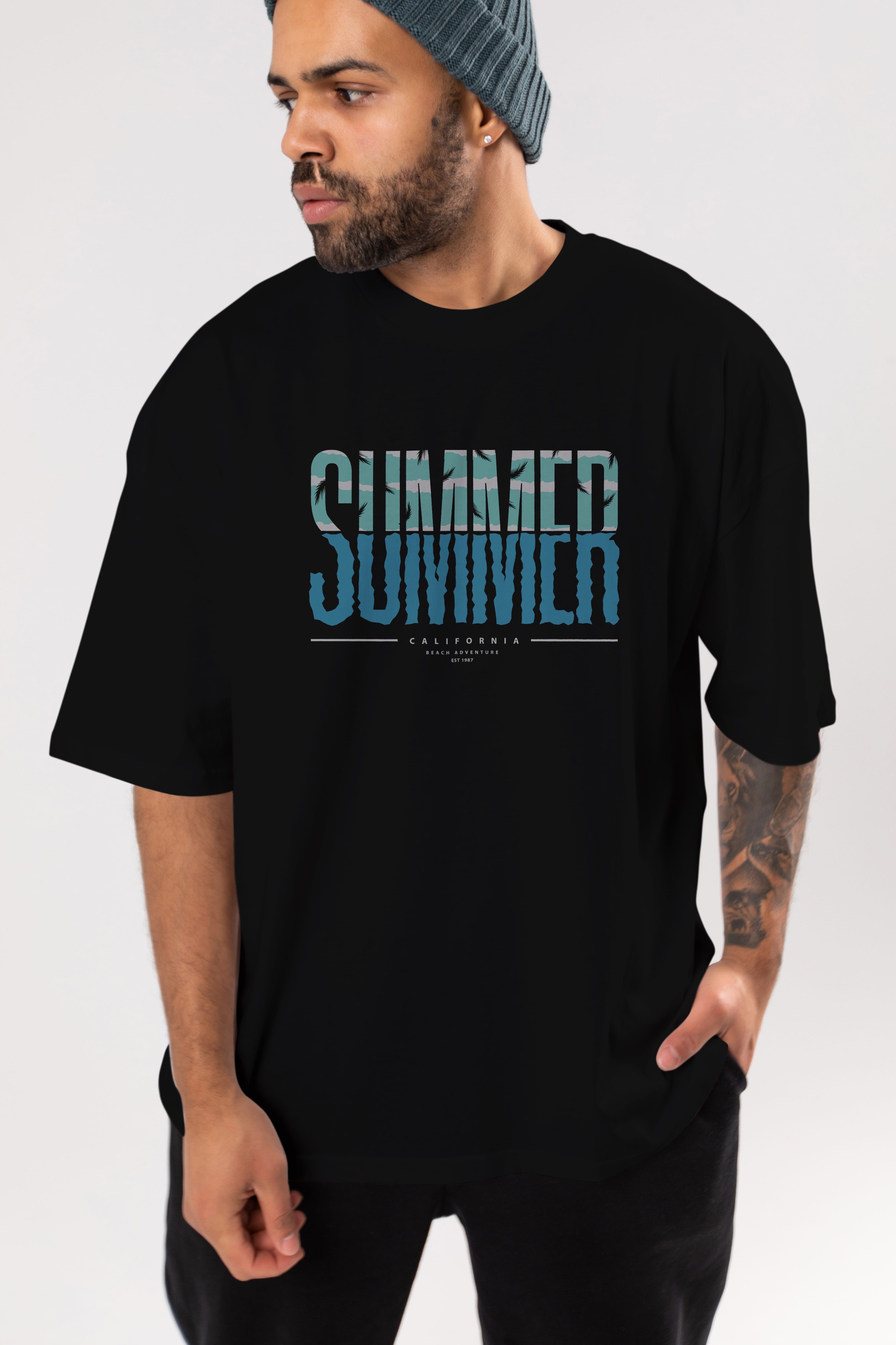 Summer California Ön Baskılı Oversize t-shirt Erkek Kadın Unisex