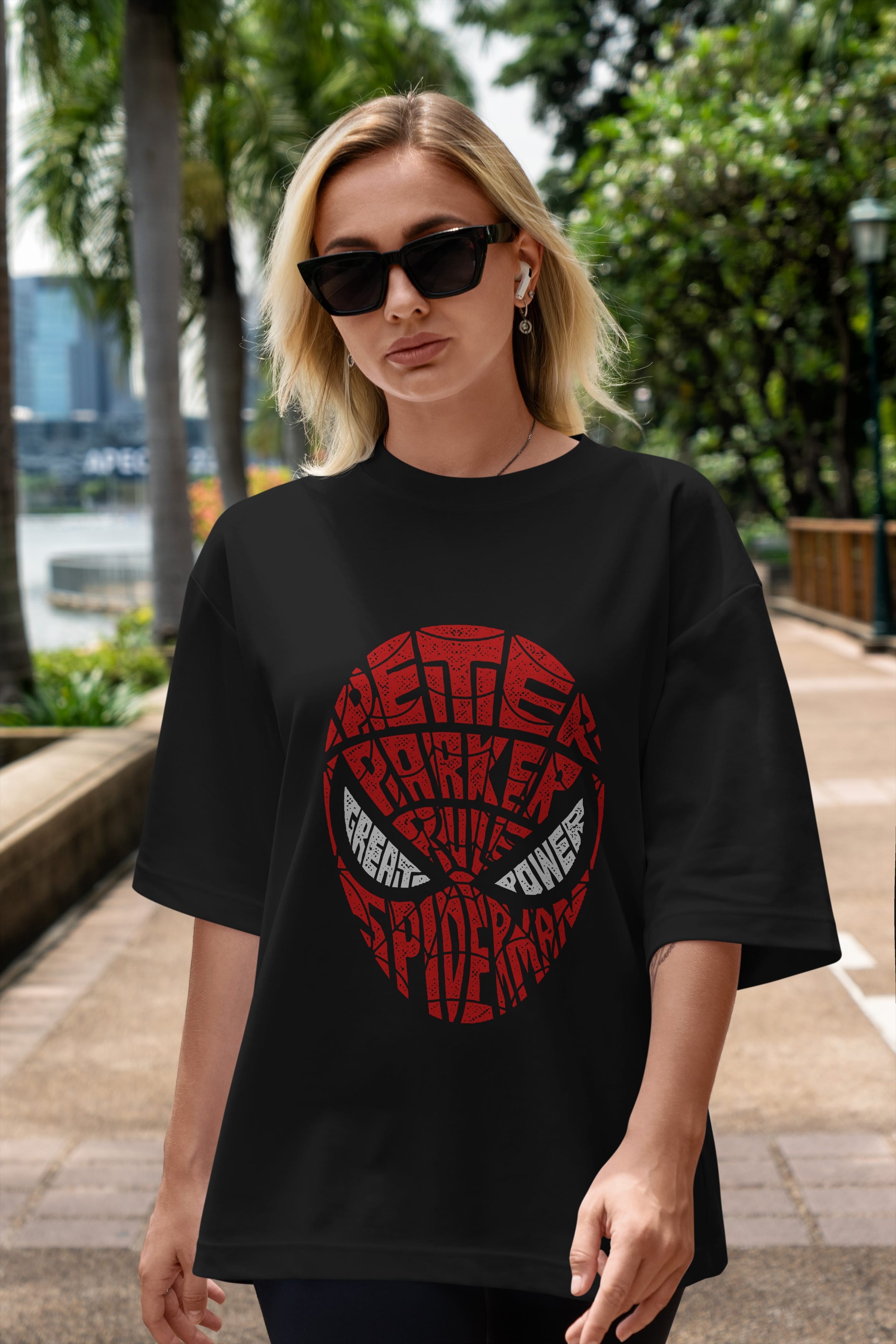 Spiderman Ön Baskılı Oversize t-shirt %100 pamuk Erkek Kadın Unisex