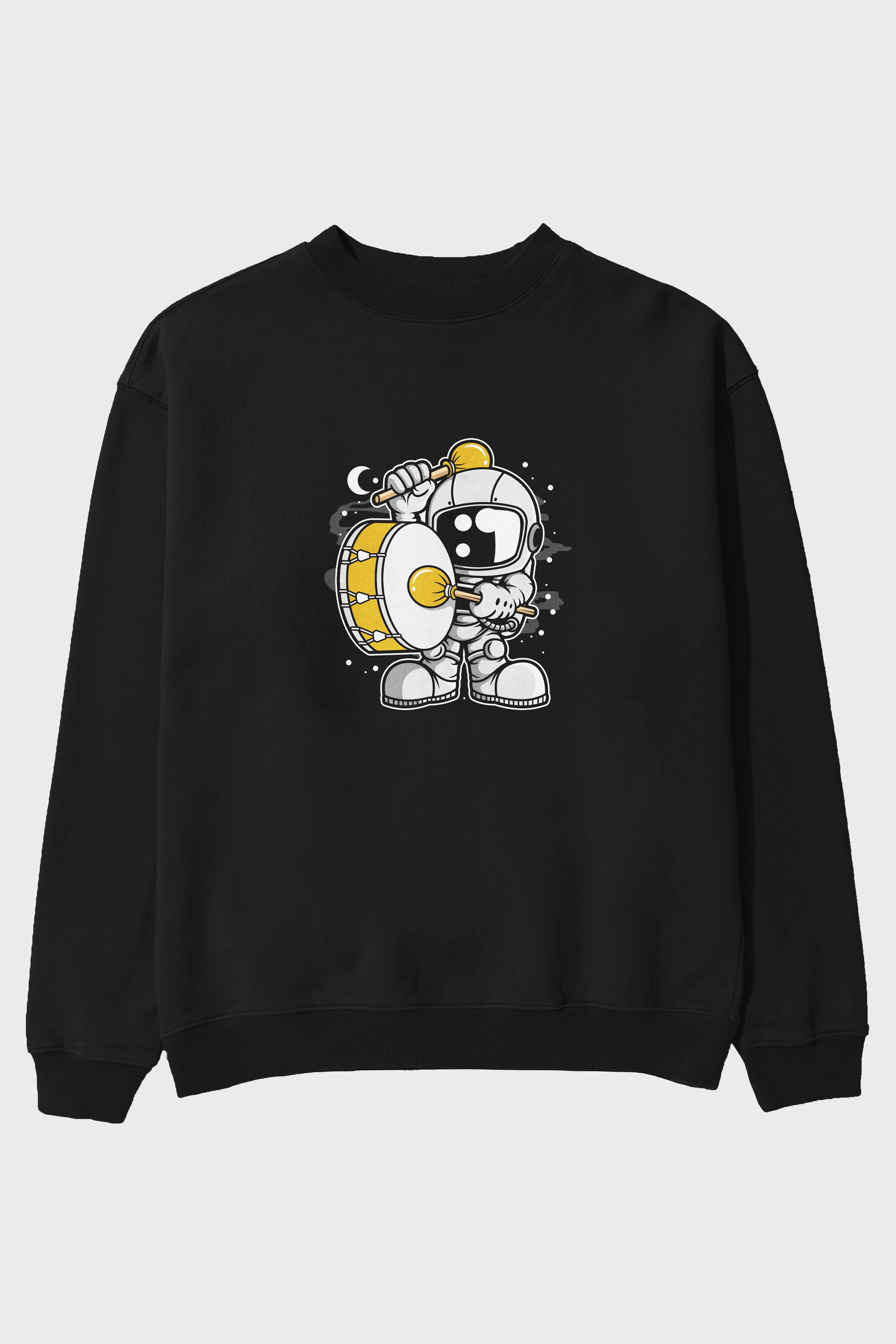 Astronaut Marching Band Ön Baskılı Oversize Sweatshirt Erkek Kadın Unisex