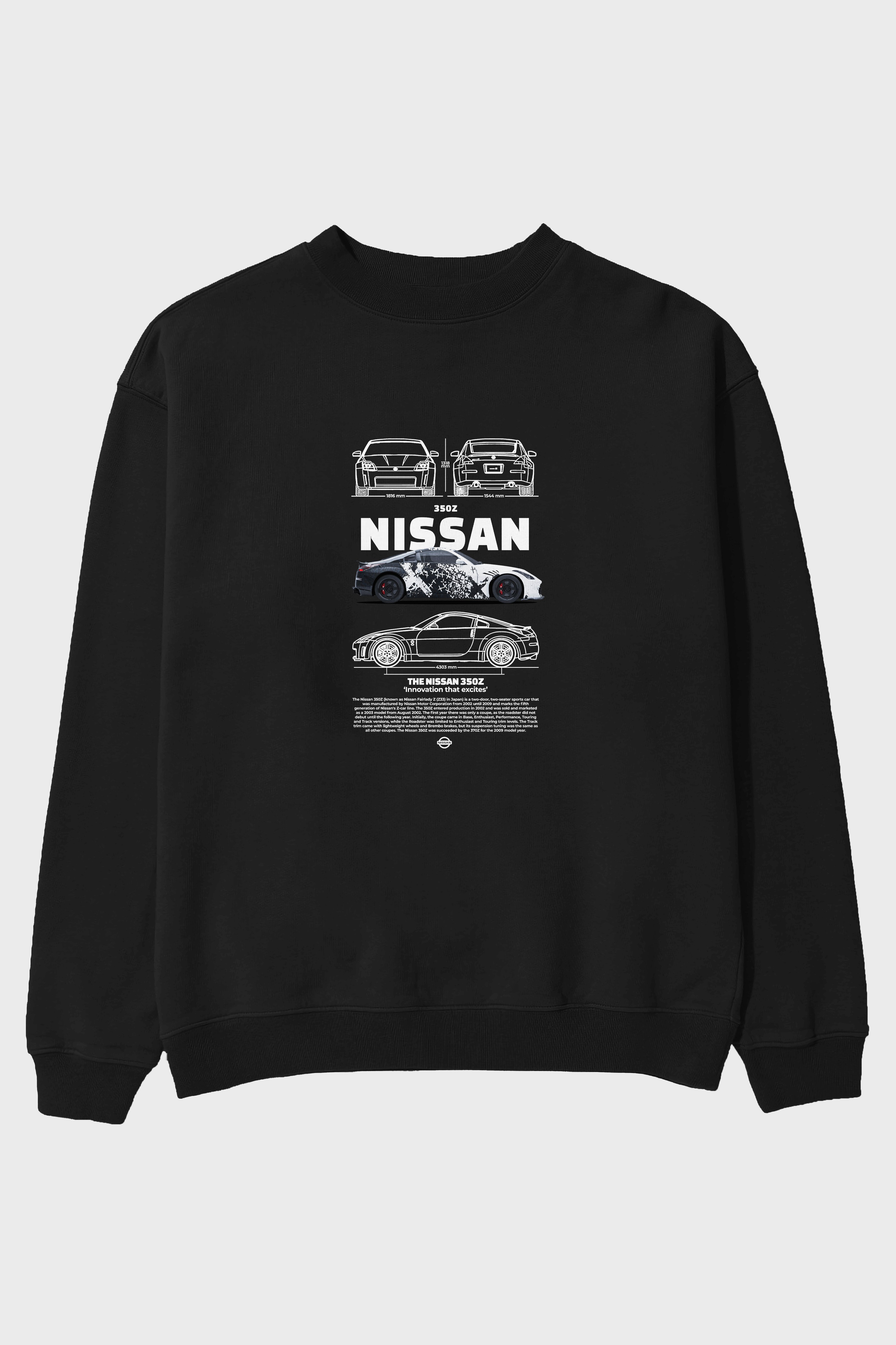 NISSAN 350Z 4 Ön Baskılı Anime Oversize Sweatshirt Erkek Kadın Unisex