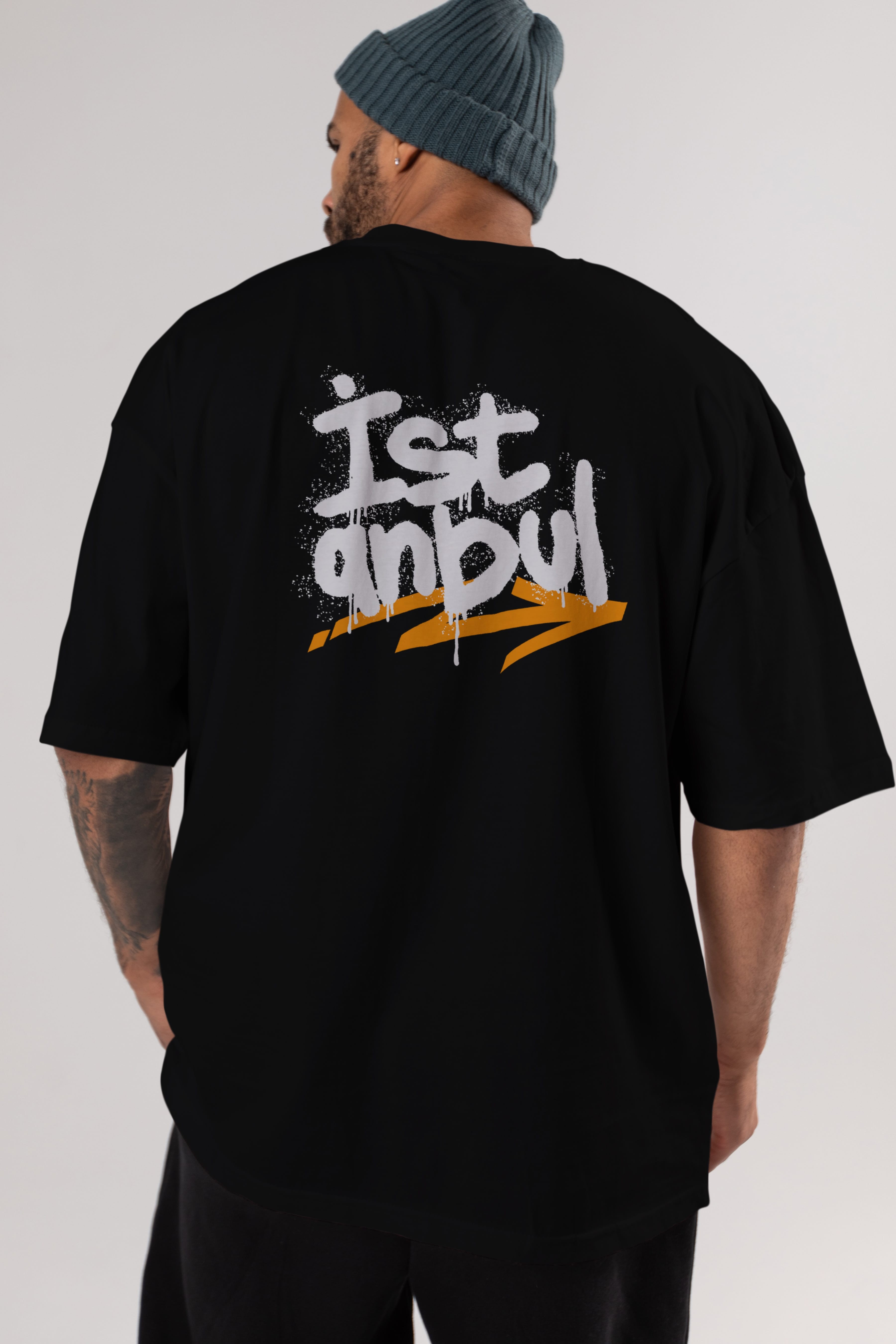 istanbul Yazılı Arka Baskılı Oversize t-shirt Erkek Kadın Unisex