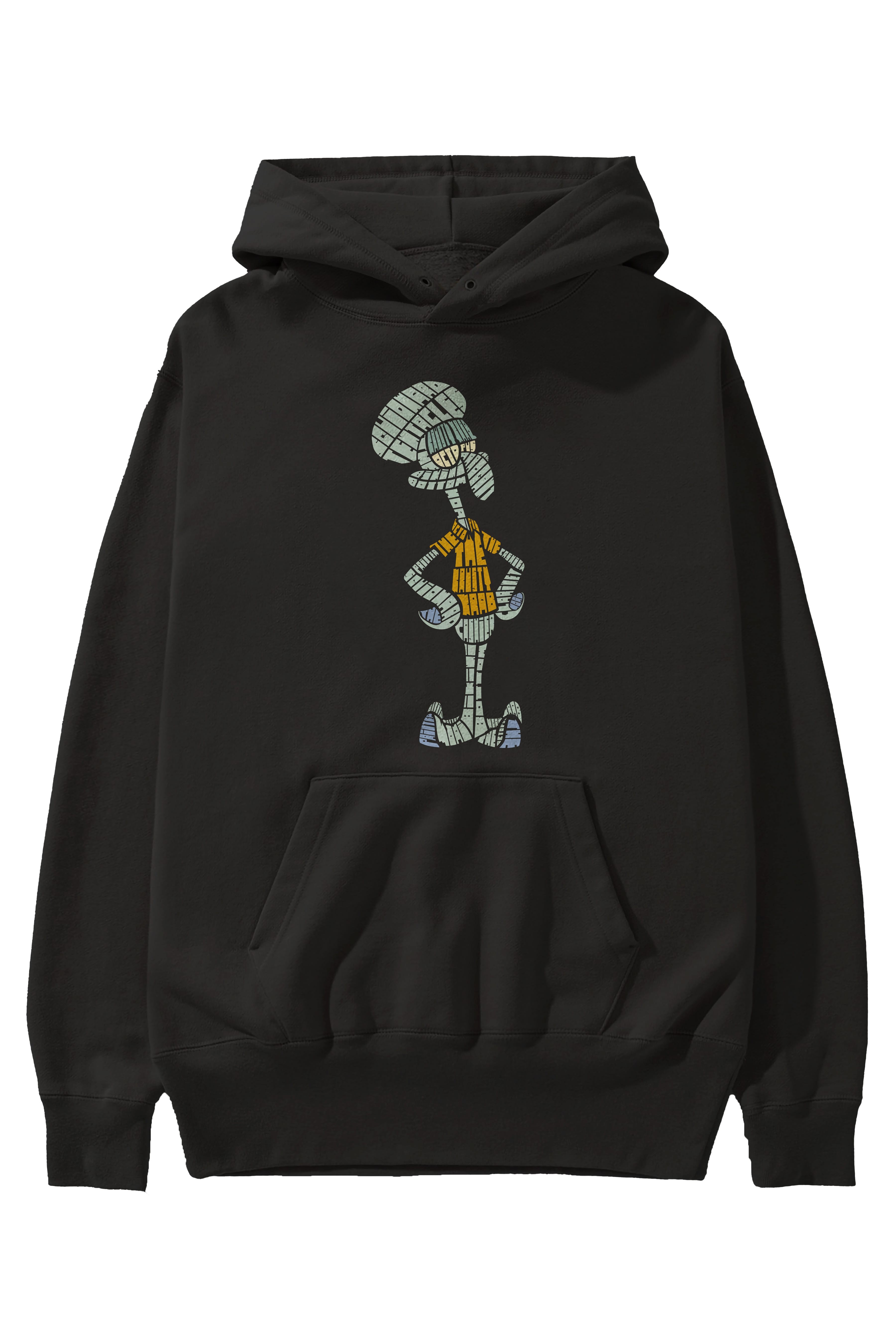 Squidward Ön Baskılı Hoodie Oversize Kapüşonlu Sweatshirt Erkek Kadın Unisex