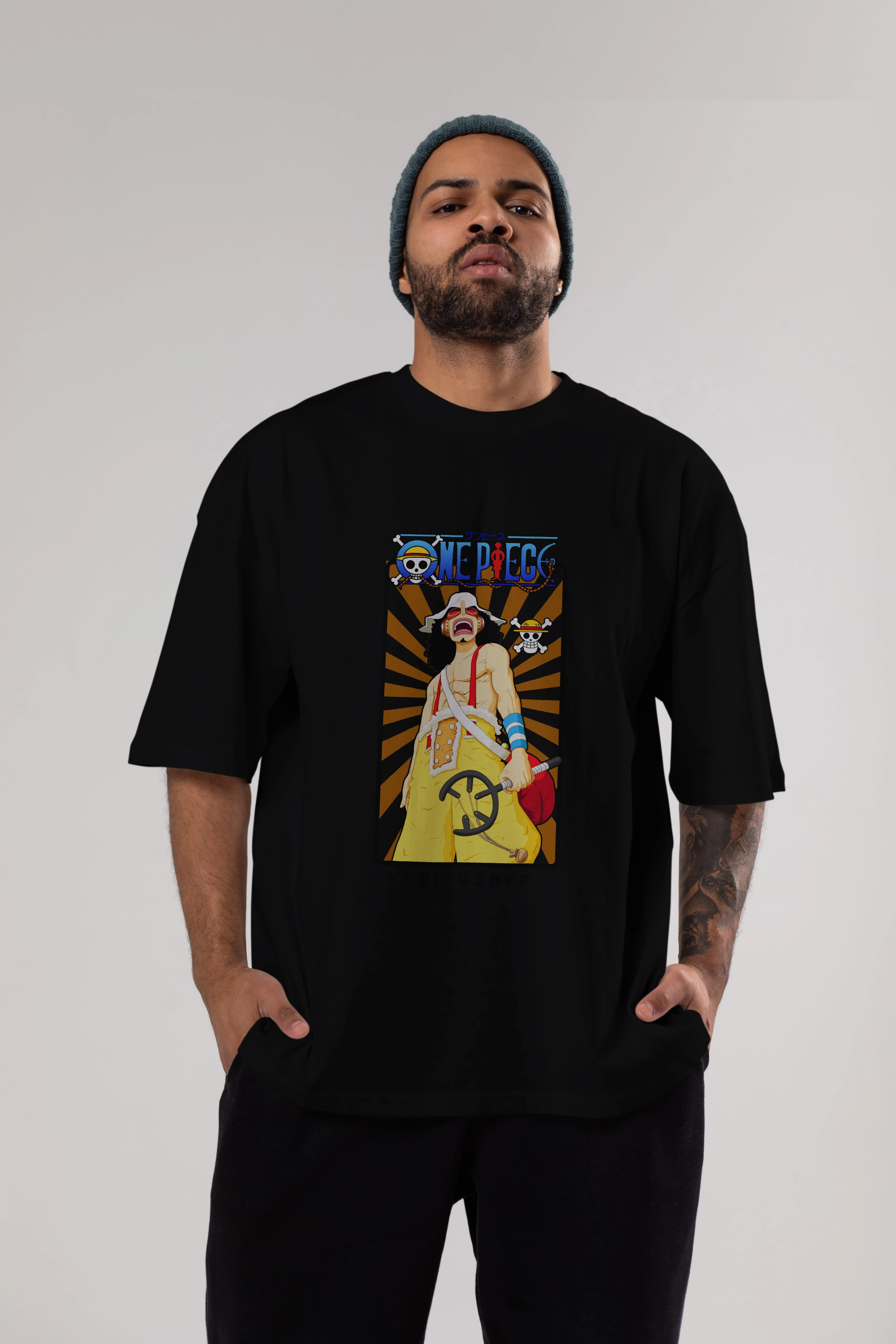Usopp Anime Ön Baskılı Oversize t-shirt Erkek Kadın Unisex