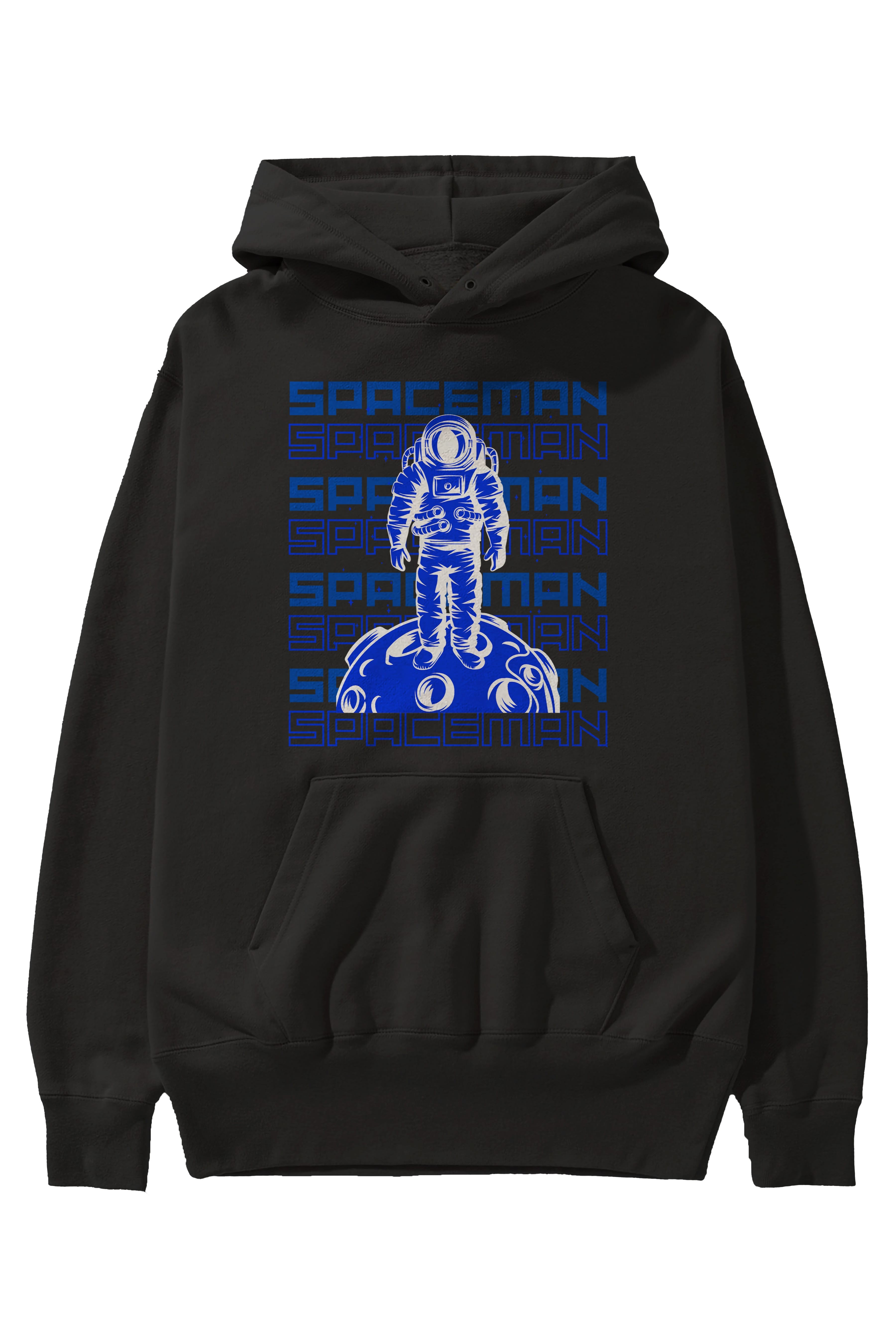 Spaceman Yazılı Ön Baskılı Oversize Hoodie Kapüşonlu Sweatshirt Erkek Kadın Unisex