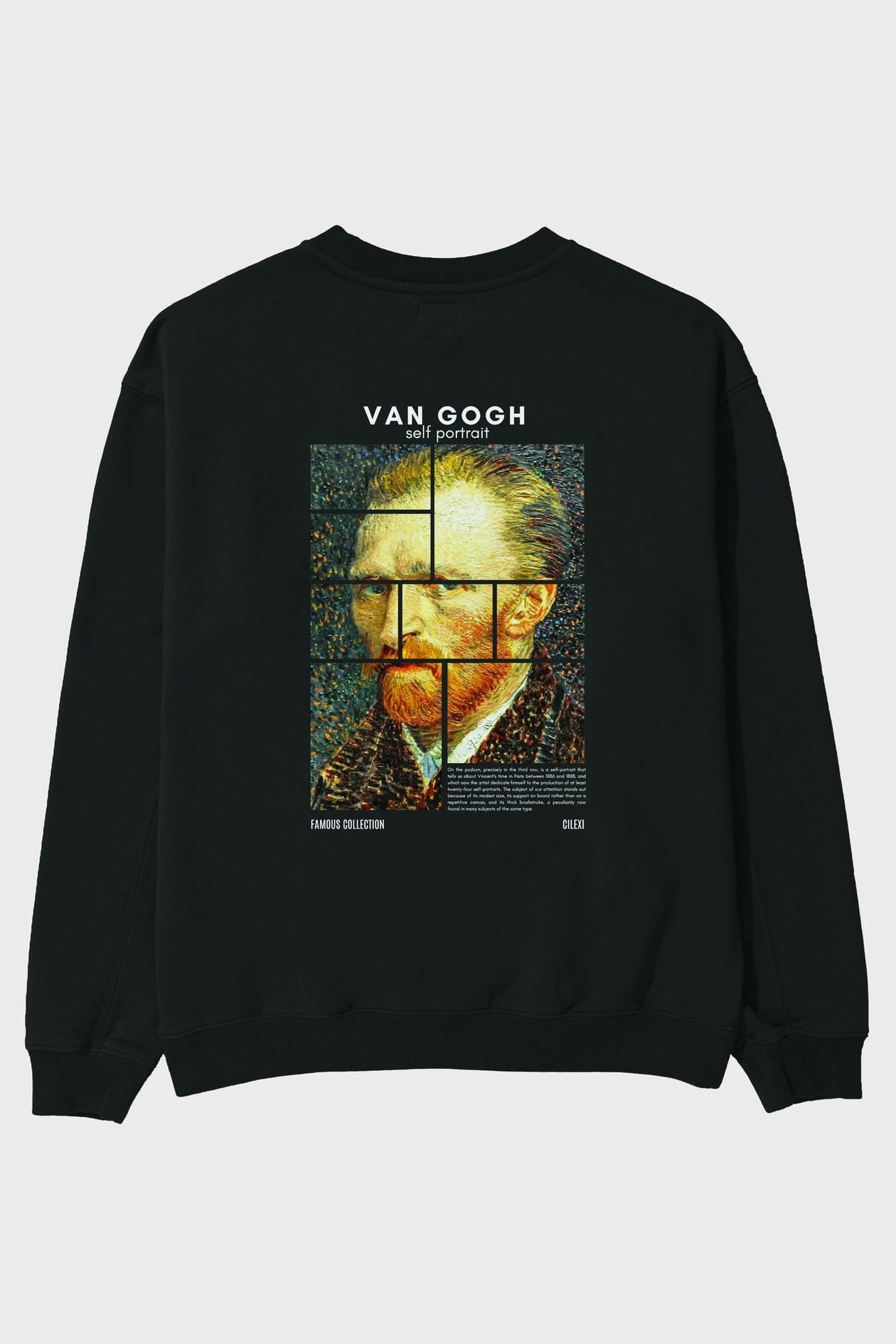 Van Gogh Self Portrait Arka Baskılı Oversize Sweatshirt Erkek Kadın Unisex