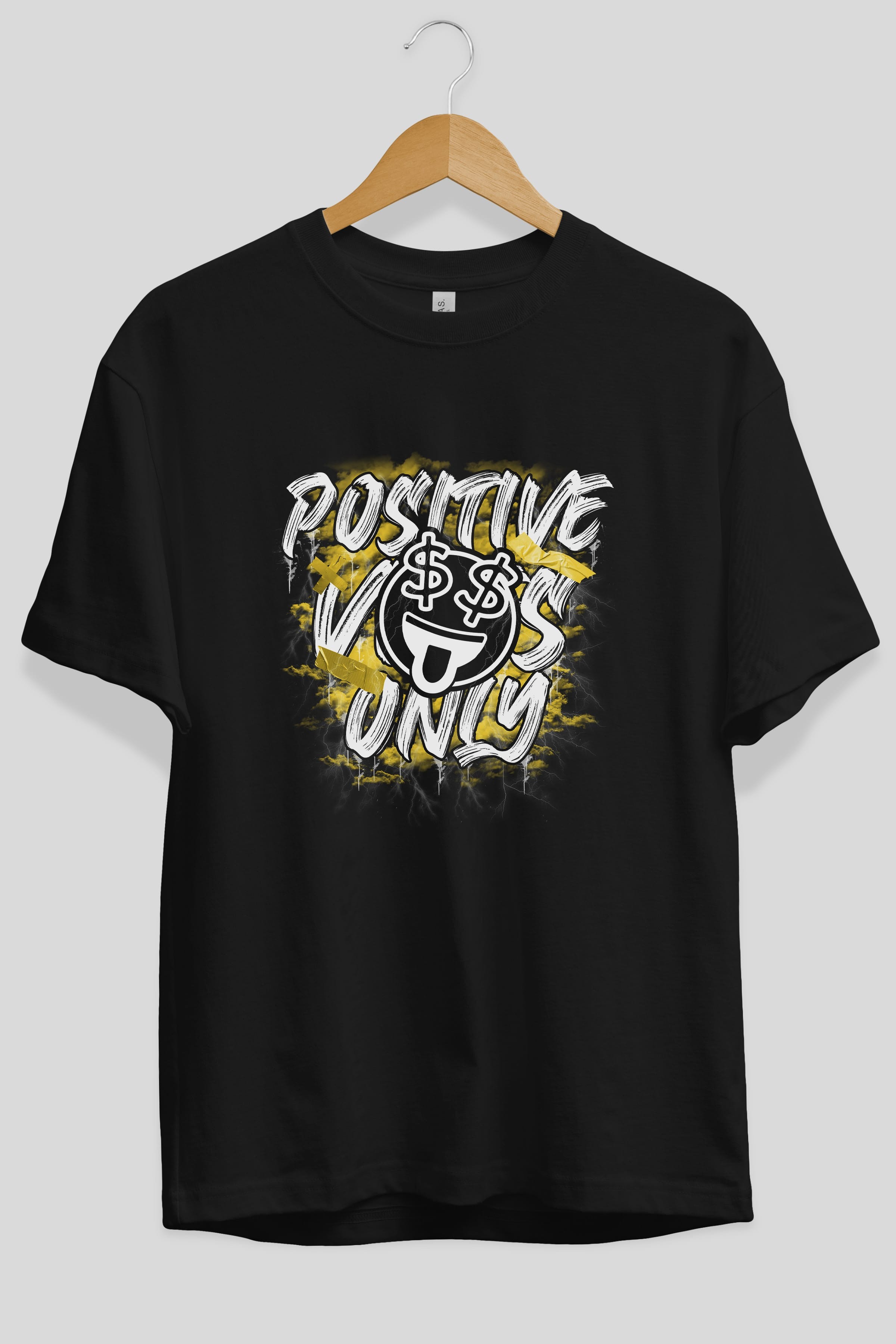 Positive Only Ön Baskılı Oversize t-shirt Erkek Kadın Unisex