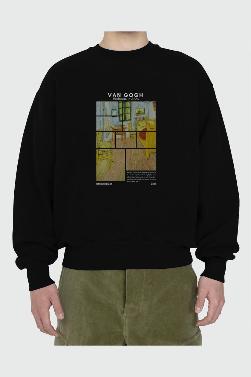Van Gogh ön Baskılı Oversize Sweatshirt Erkek Kadın Unisex