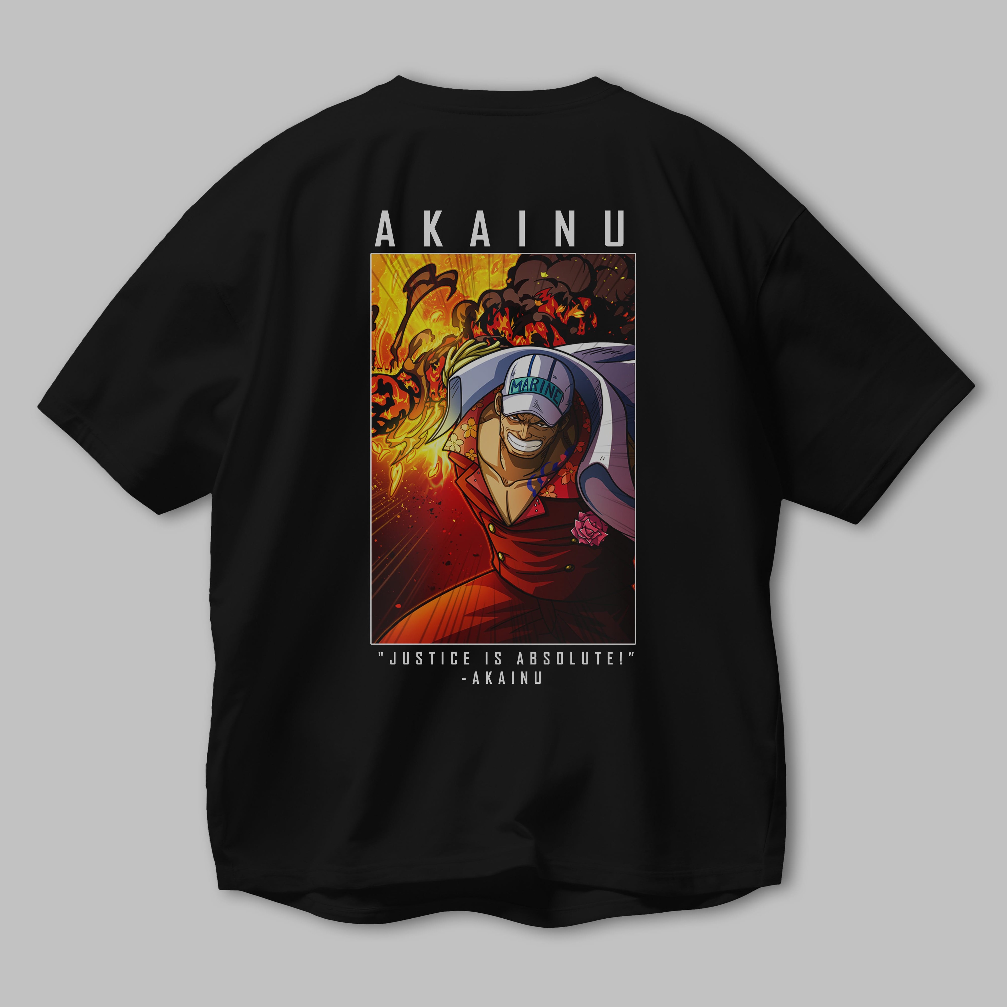 Sakazuki Anime Arka Baskılı Oversize t-shirt Erkek Kadın Unisex %100 pamuk tişort