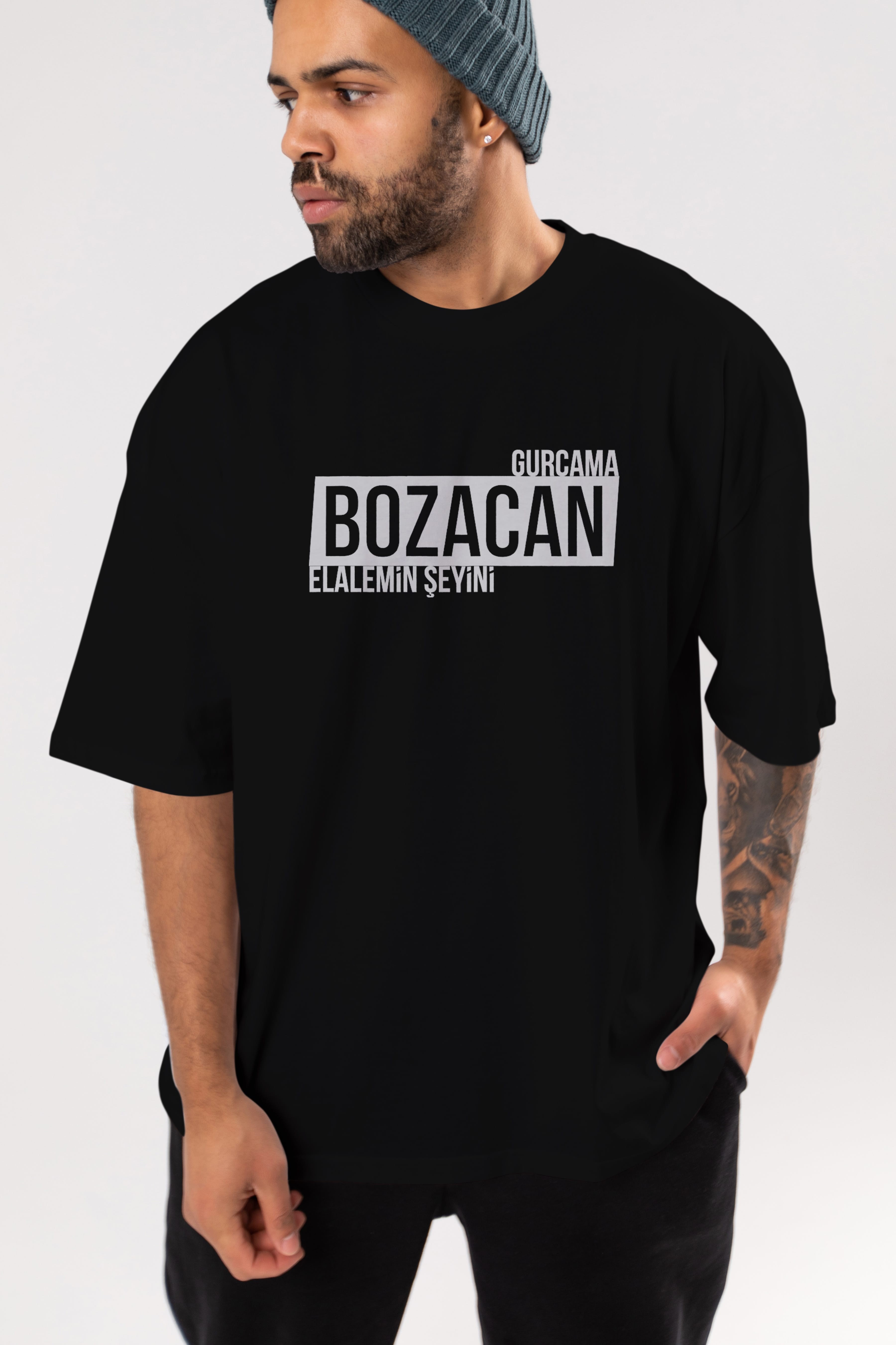 Gurcama Bozacan Elalemin Ön Baskılı Oversize t-shirt %100 pamuk Erkek Kadın Unisex