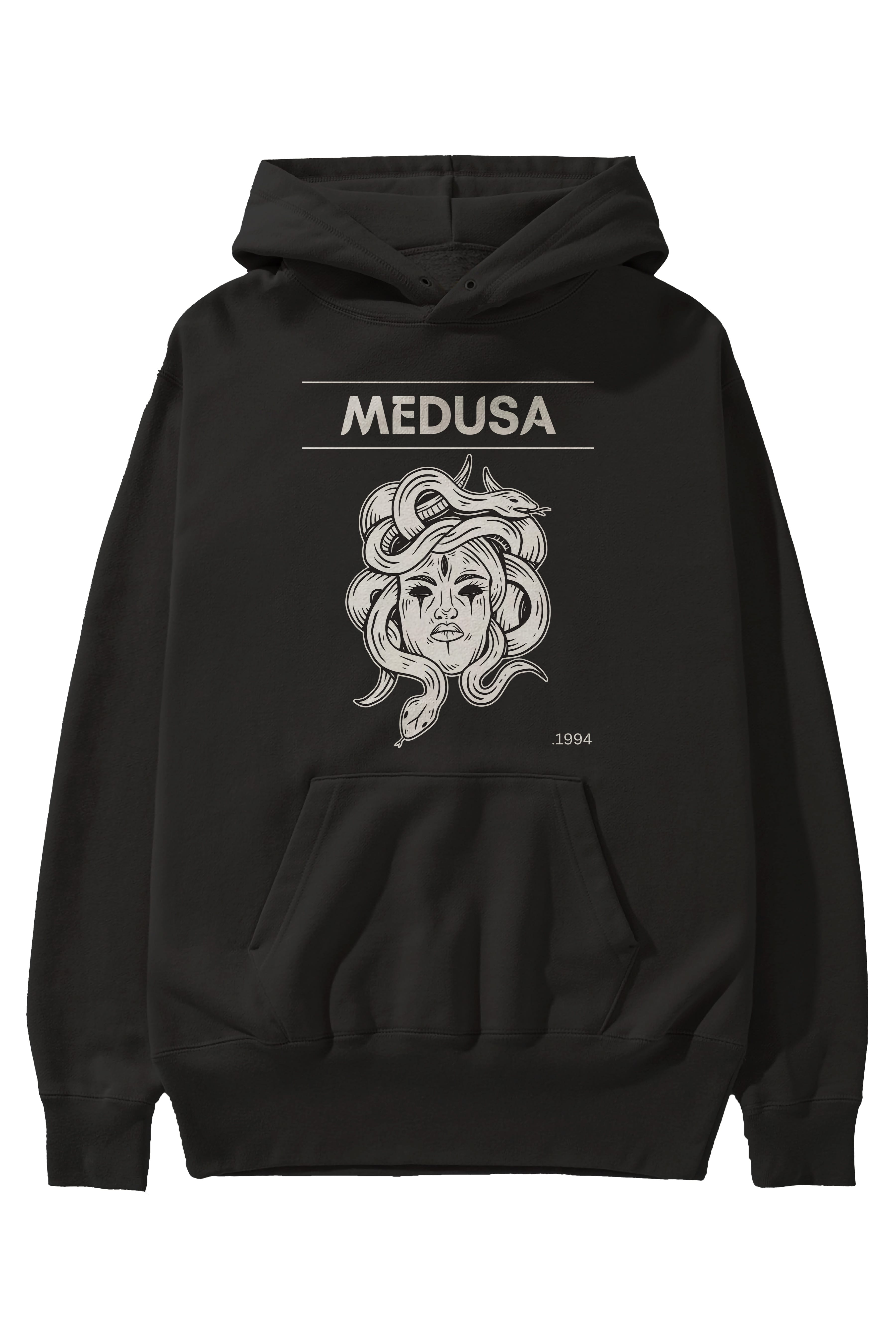 Medusa Ön Baskılı Oversize Hoodie Kapüşonlu Sweatshirt Erkek Kadın Unisex