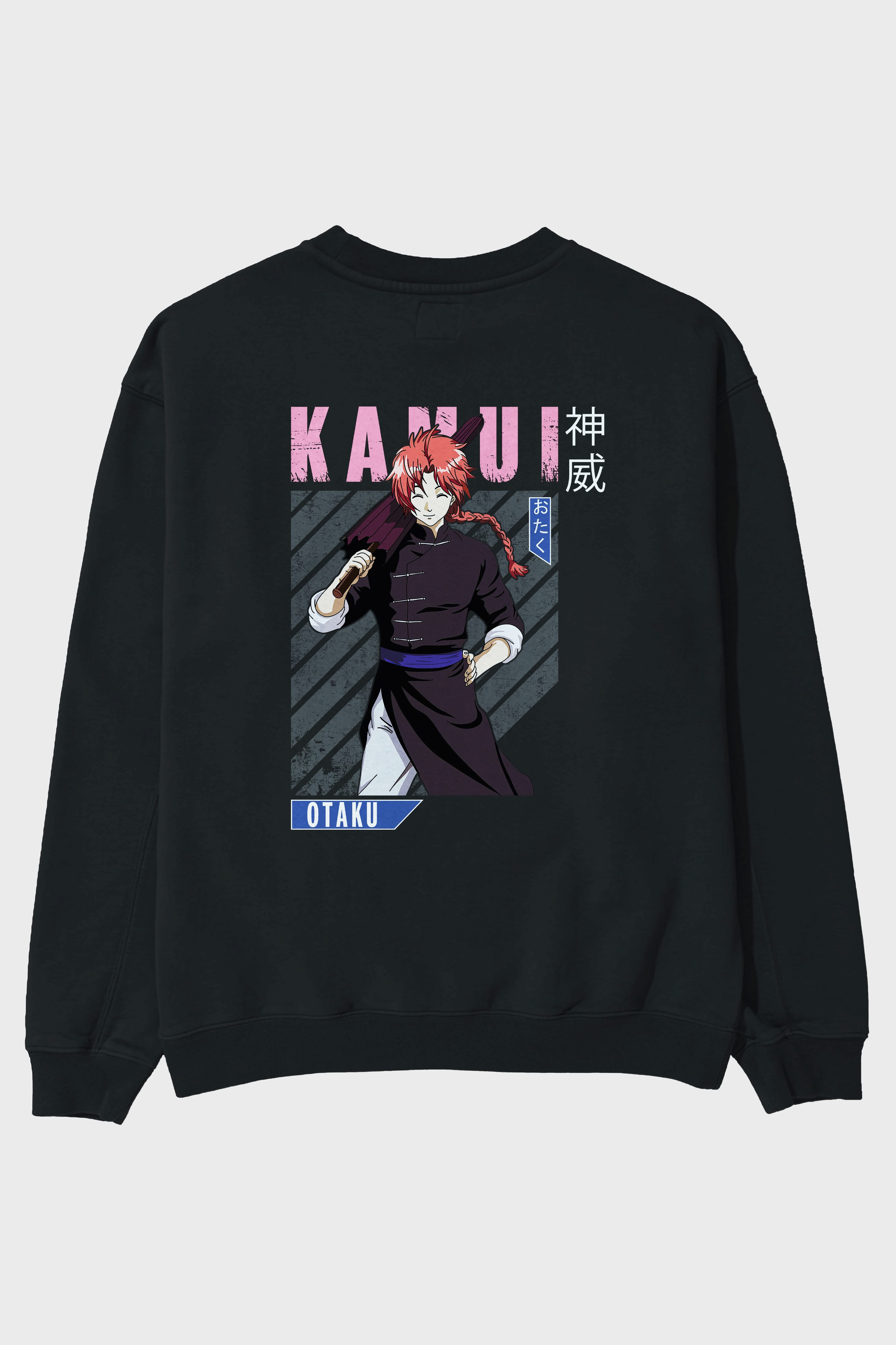 Kamui GINTAMA 1 Anime Arka Baskılı Oversize Sweatshirt Erkek Kadın Unisex
