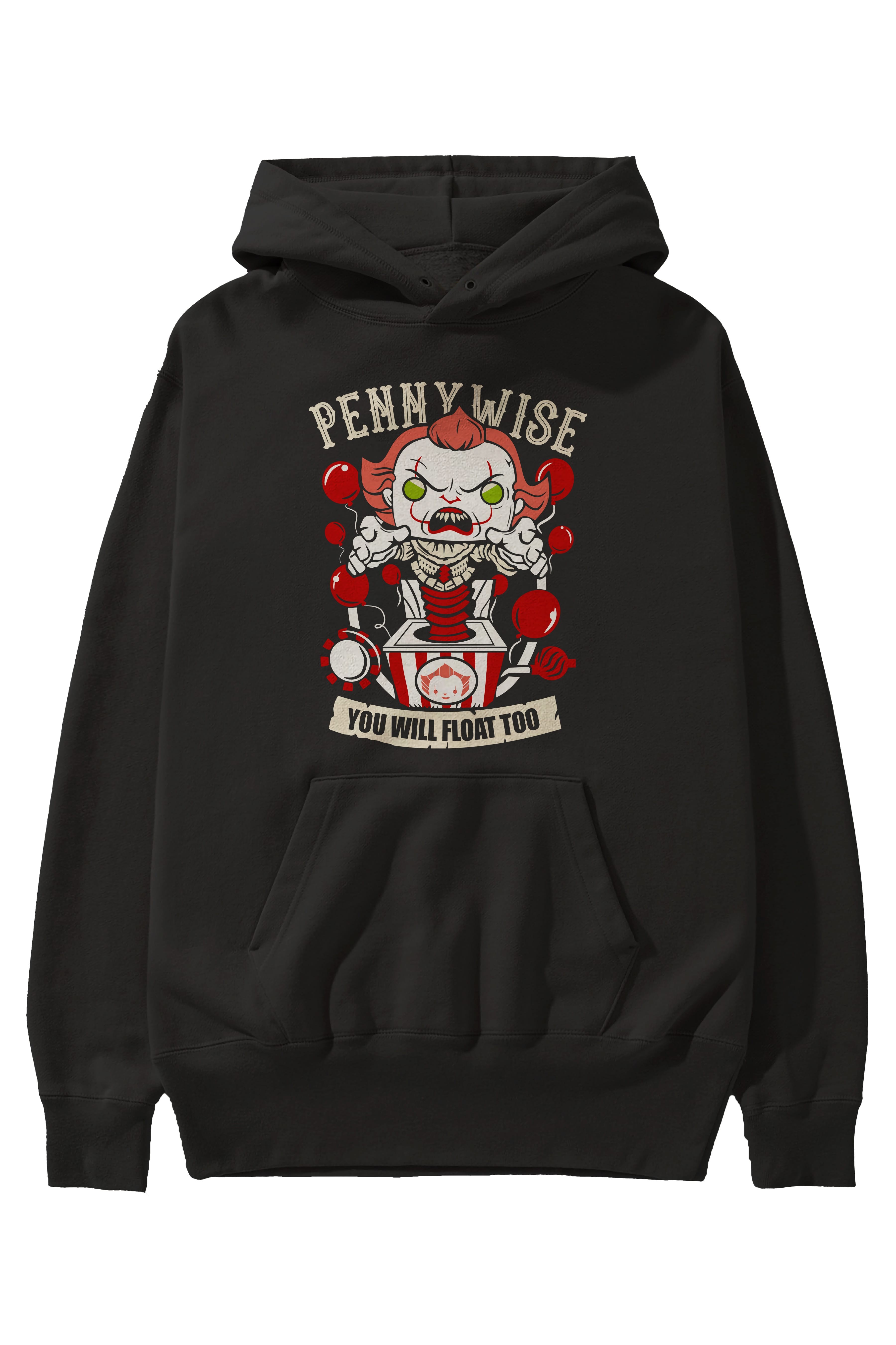 Pennywise Ön Baskılı Hoodie Oversize Kapüşonlu Sweatshirt Erkek Kadın Unisex