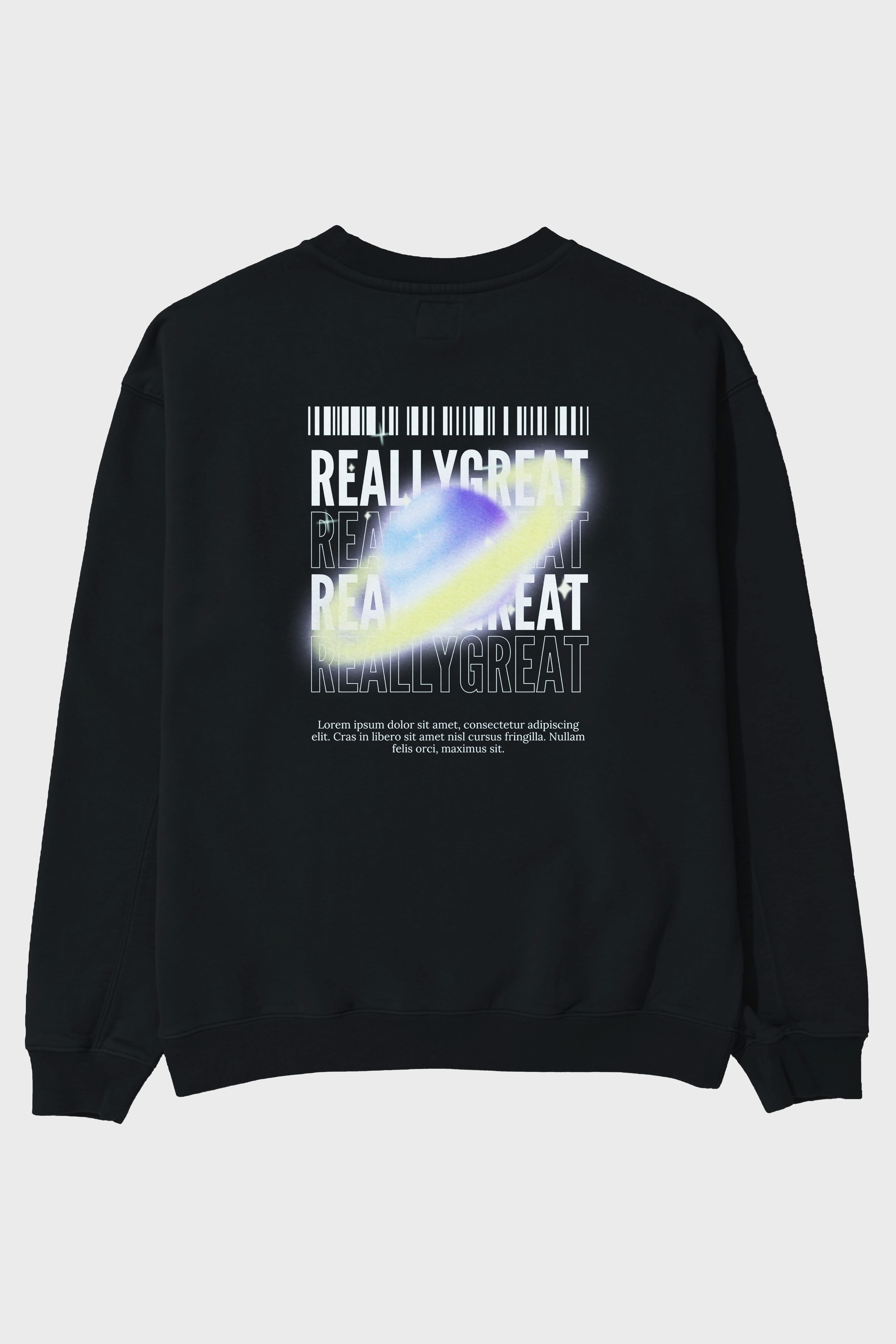 Really Great 2 Yazılı Arka Baskılı Oversize Sweatshirt Erkek Kadın Unisex