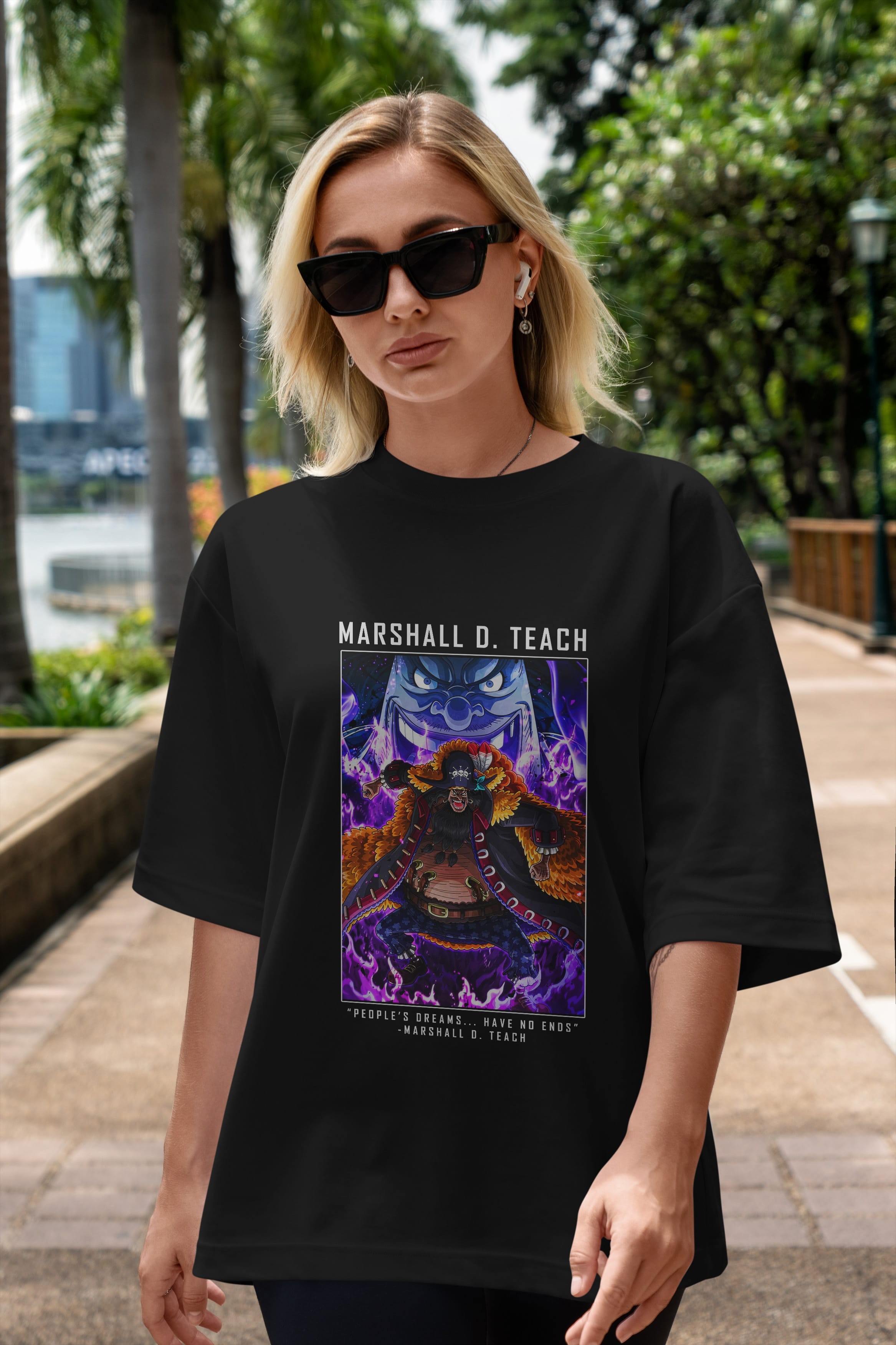 Blackbeard Anime Ön Baskılı Oversize t-shirt Erkek Kadın Unisex