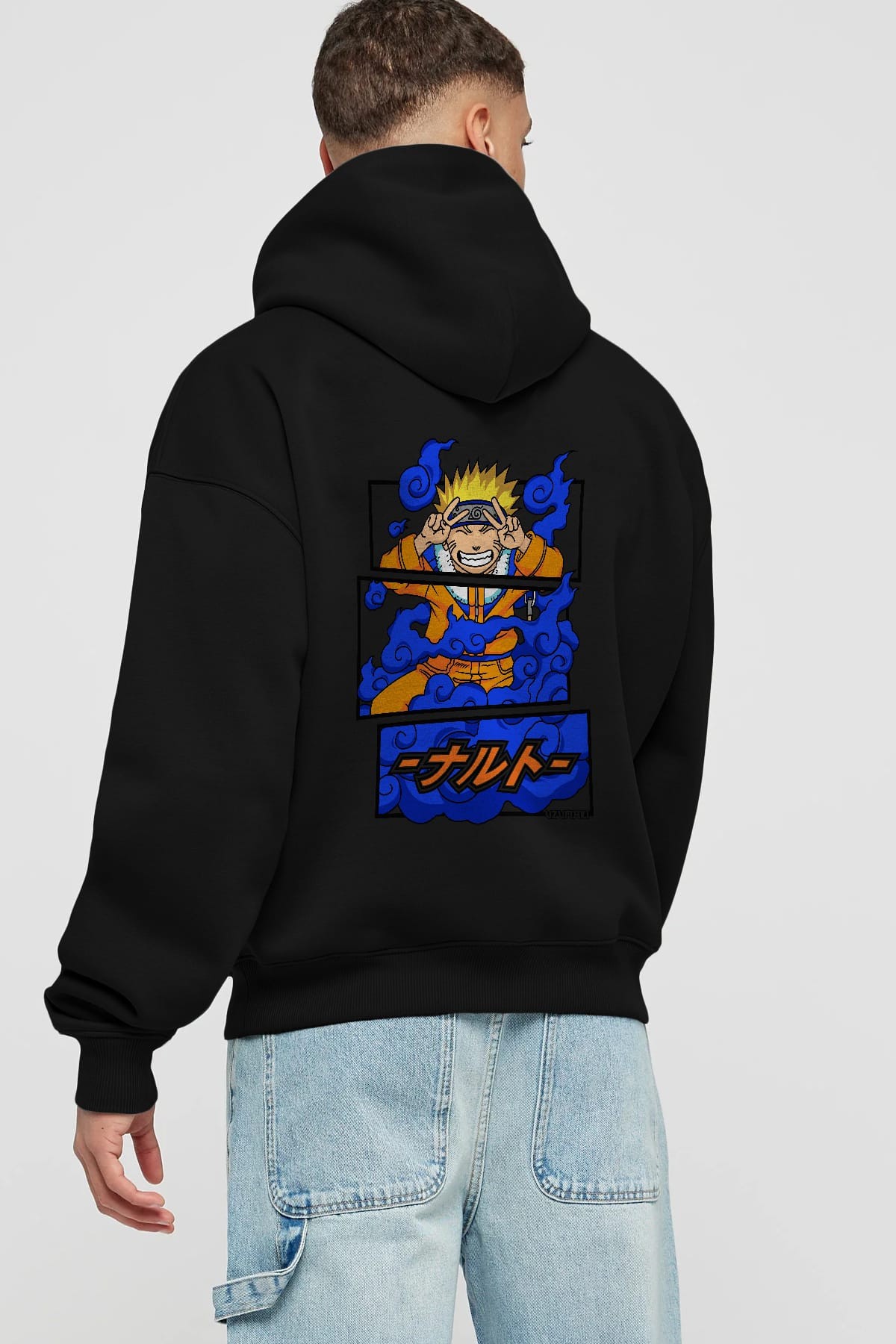 naruto uzumaki Anime Arka Baskılı Hoodie Oversize Kapüşonlu Sweatshirt Erkek Kadın Unisex