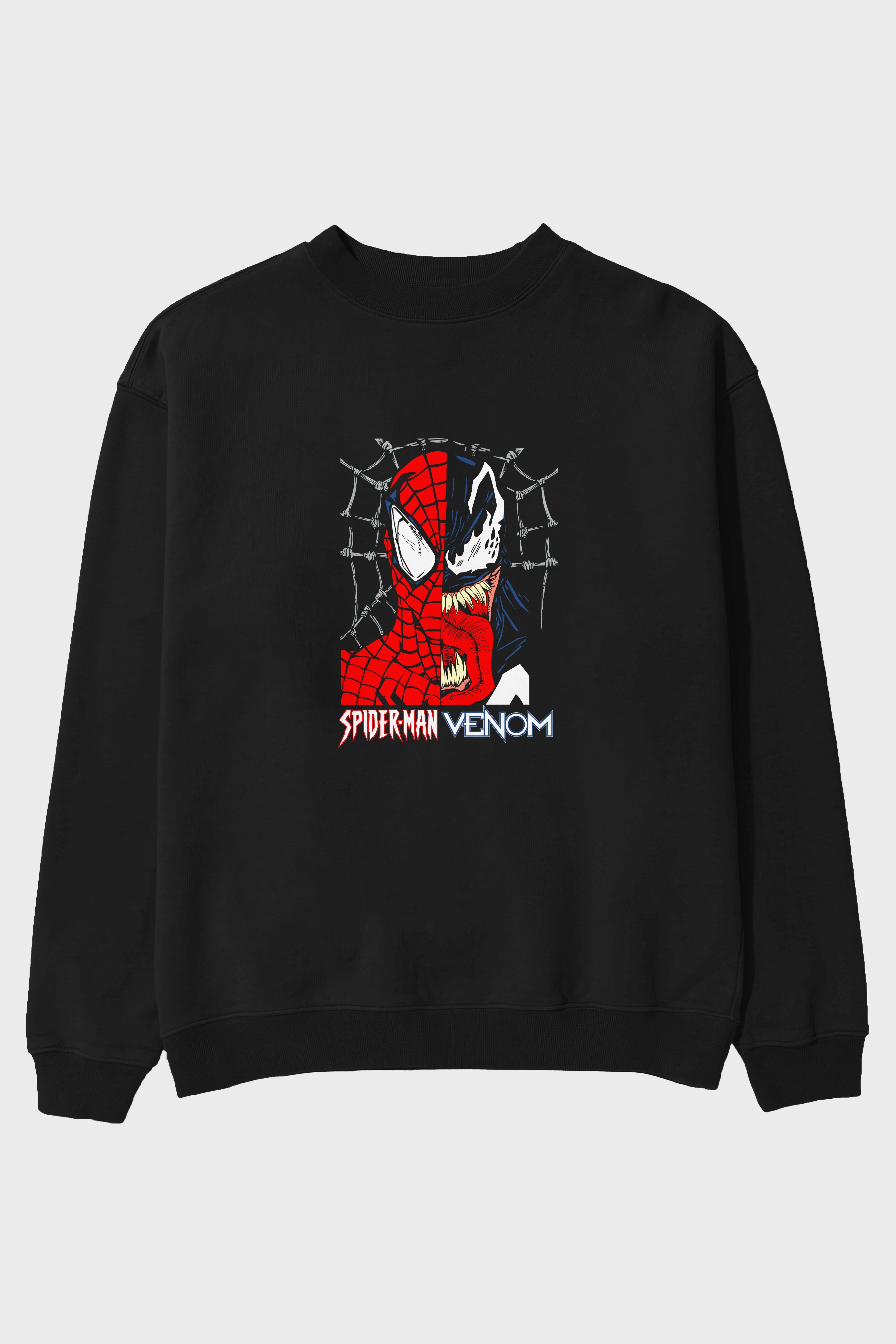 Spiderman Venom Ön Baskılı Oversize Sweatshirt Erkek Kadın Unisex