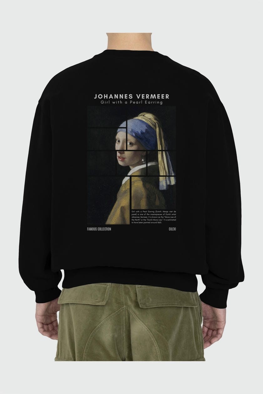 Johannes Vermeer Arka Baskılı Oversize Sweatshirt Erkek Kadın Unisex