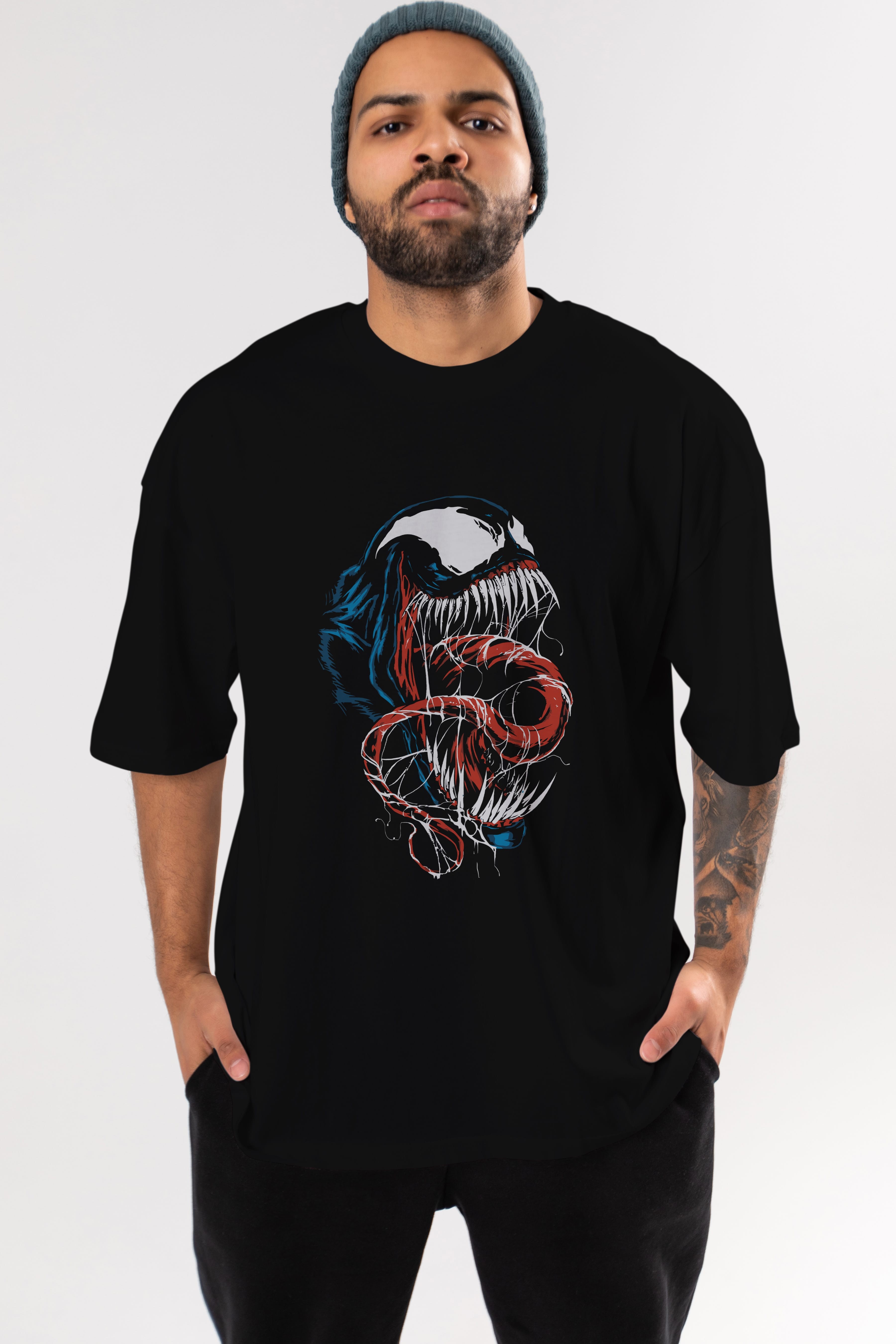 Venom (10) Ön Baskılı Oversize t-shirt Erkek Kadın Unisex %100 Pamuk Bisiklet Yaka tişort