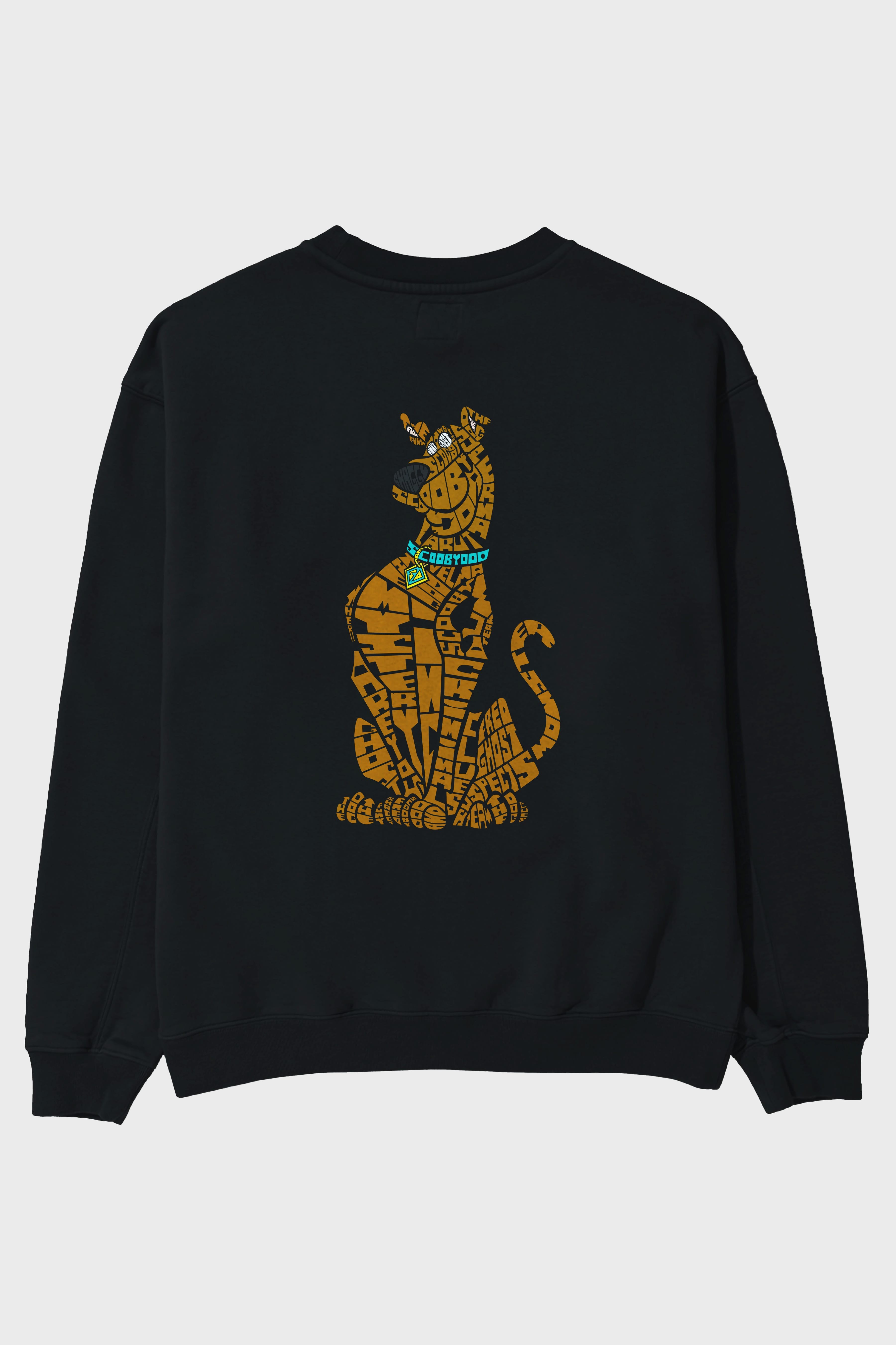 Scooby Doo Arka Baskılı Oversize Sweatshirt Erkek Kadın Unisex