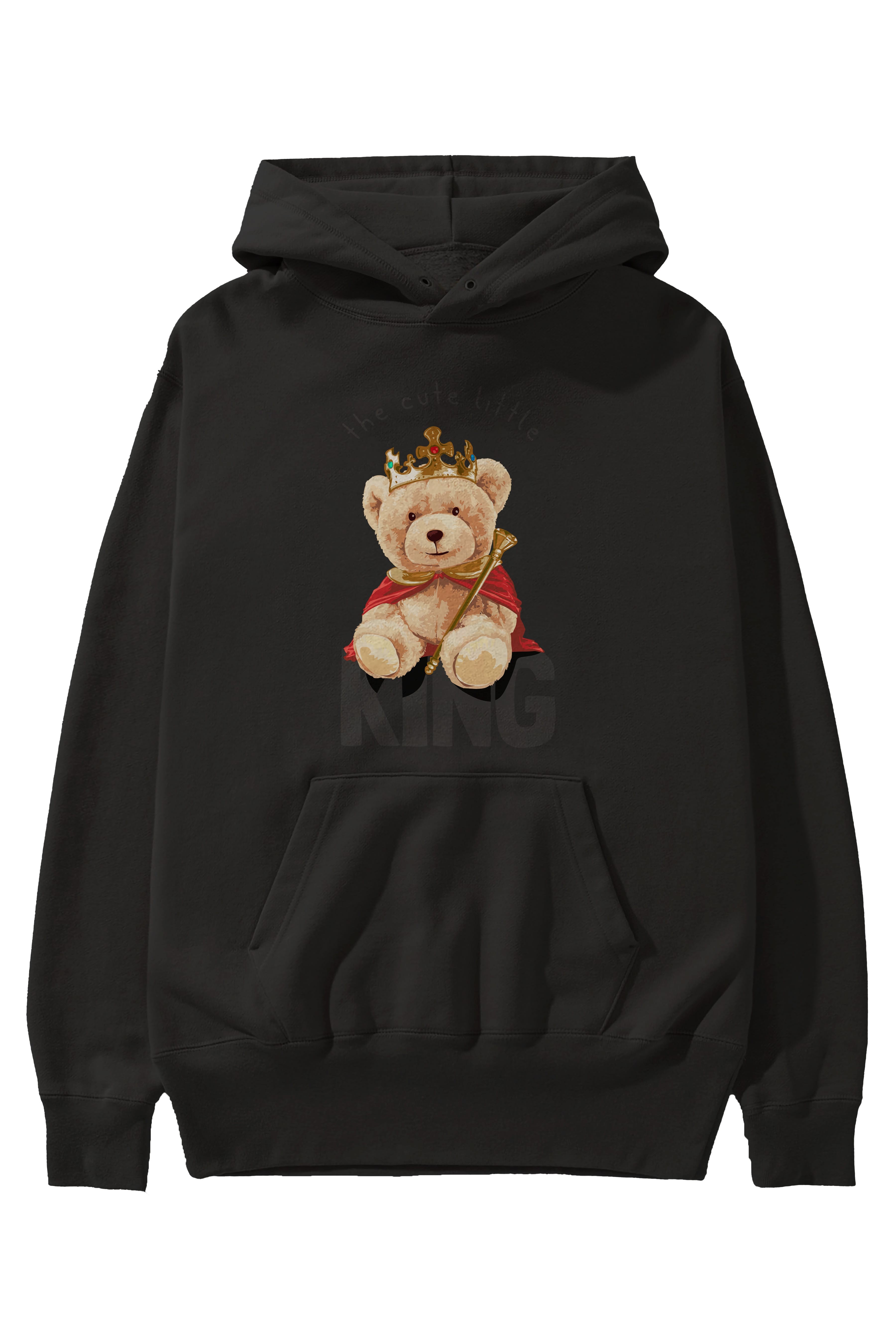 Teddy Bear King Ön Baskılı Hoodie Oversize Kapüşonlu Sweatshirt Erkek Kadın Unisex