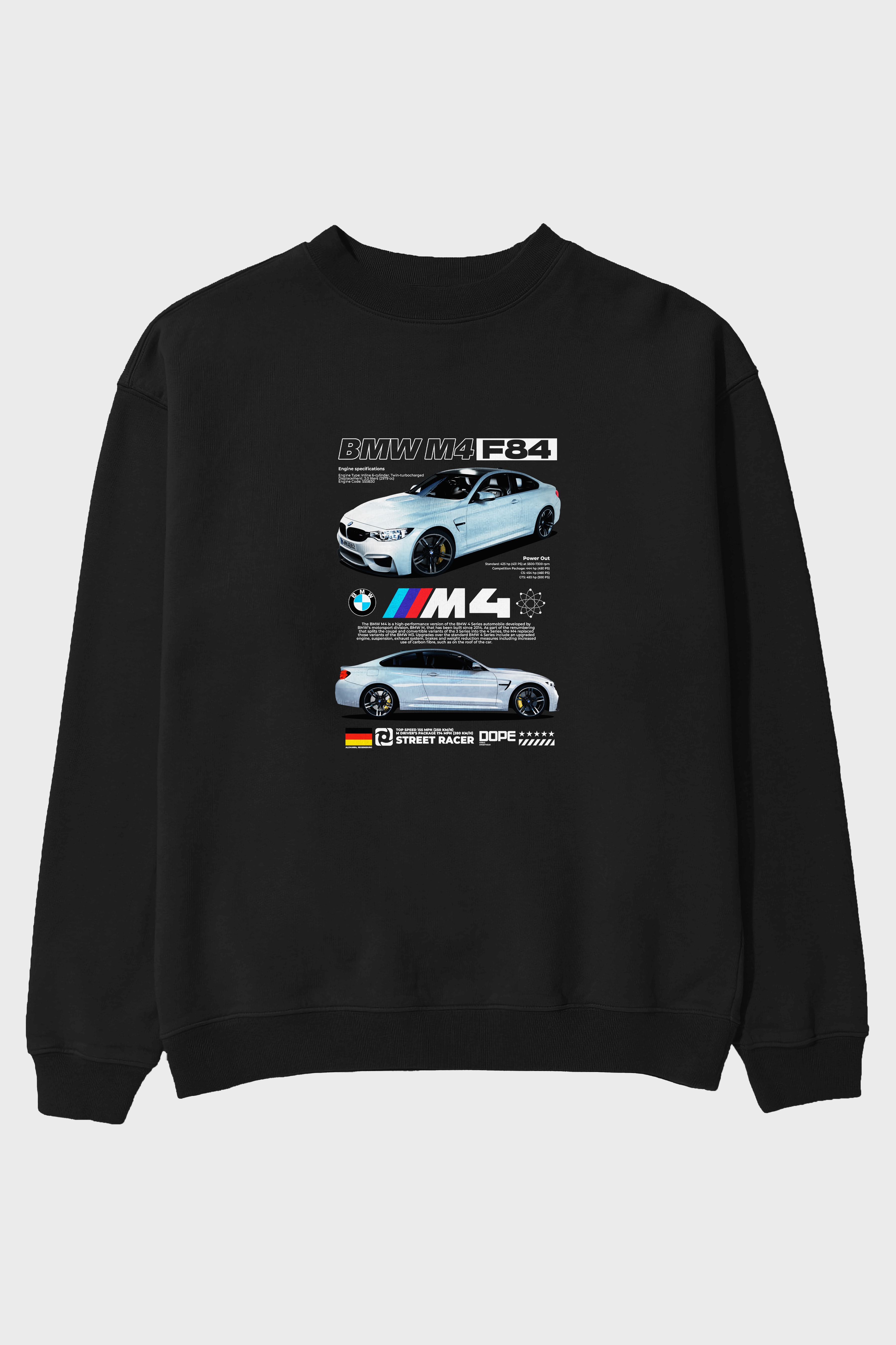 BMW M4 F84 Ön Baskılı Anime Oversize Sweatshirt Erkek Kadın Unisex