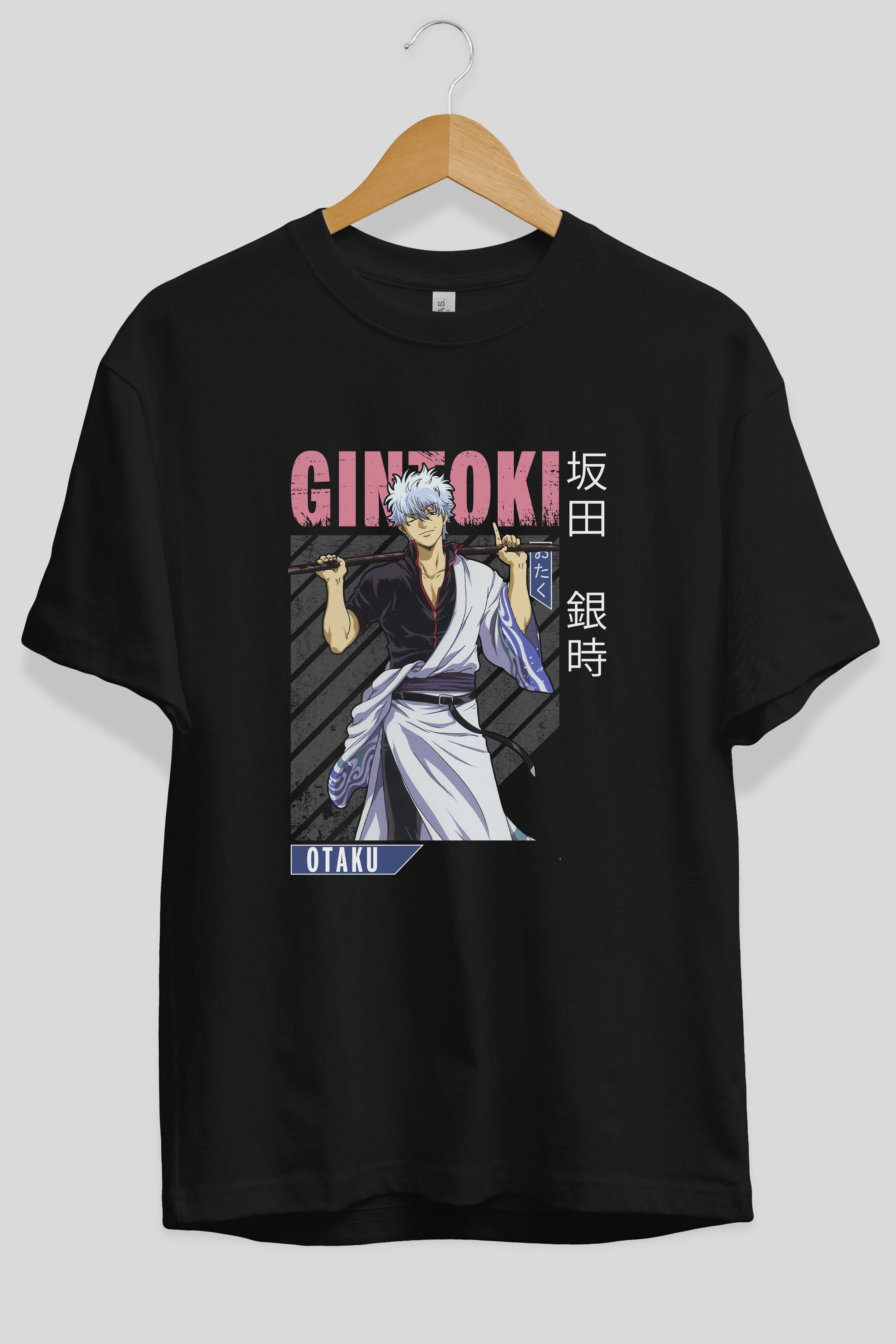 Gintoki Sakata GINTAMA 3 Anime Ön Baskılı Oversize t-shirt %100 pamuk Erkek Kadın Unisex