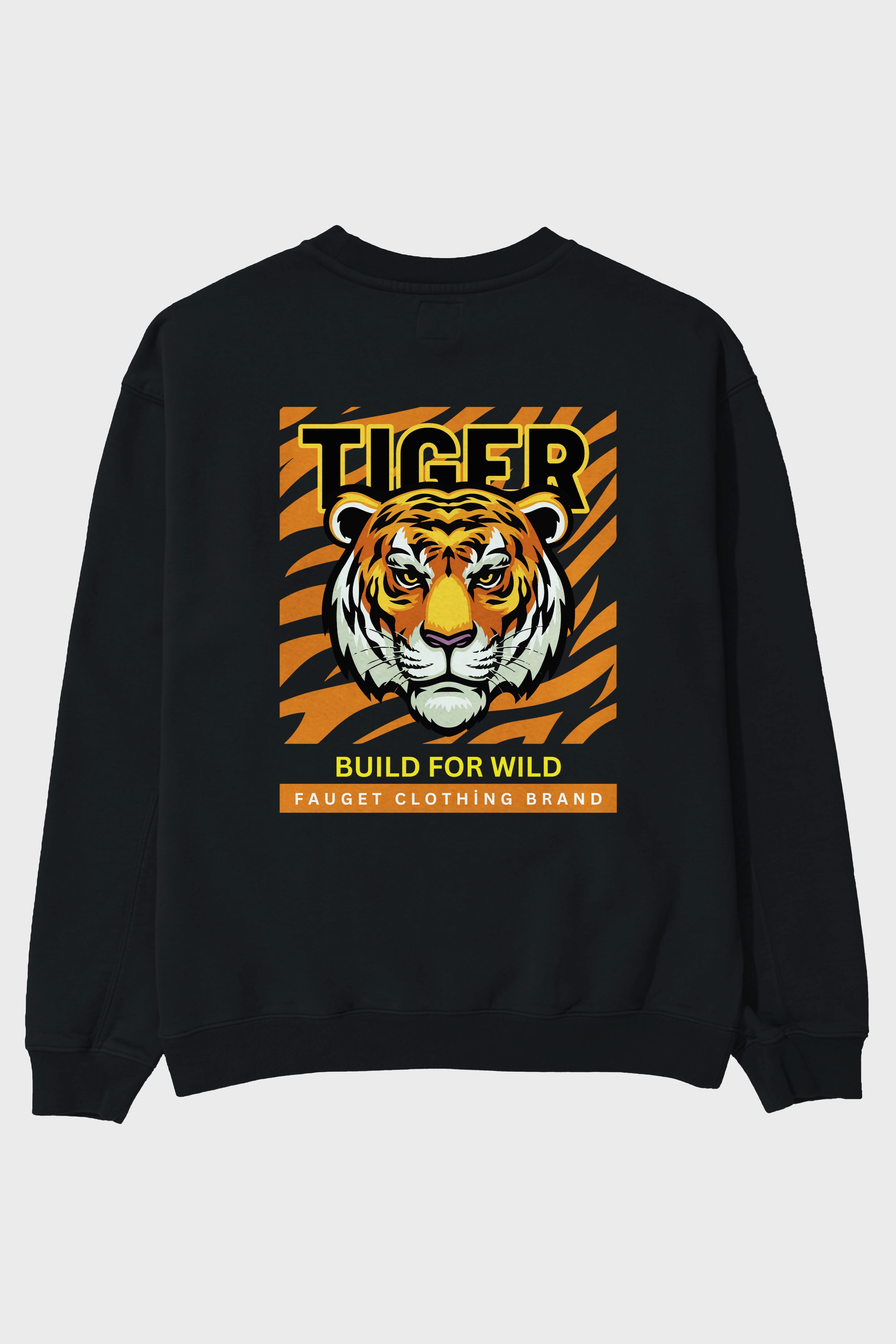 Tiger Arka Baskılı Oversize Sweatshirt Erkek Kadın Unisex