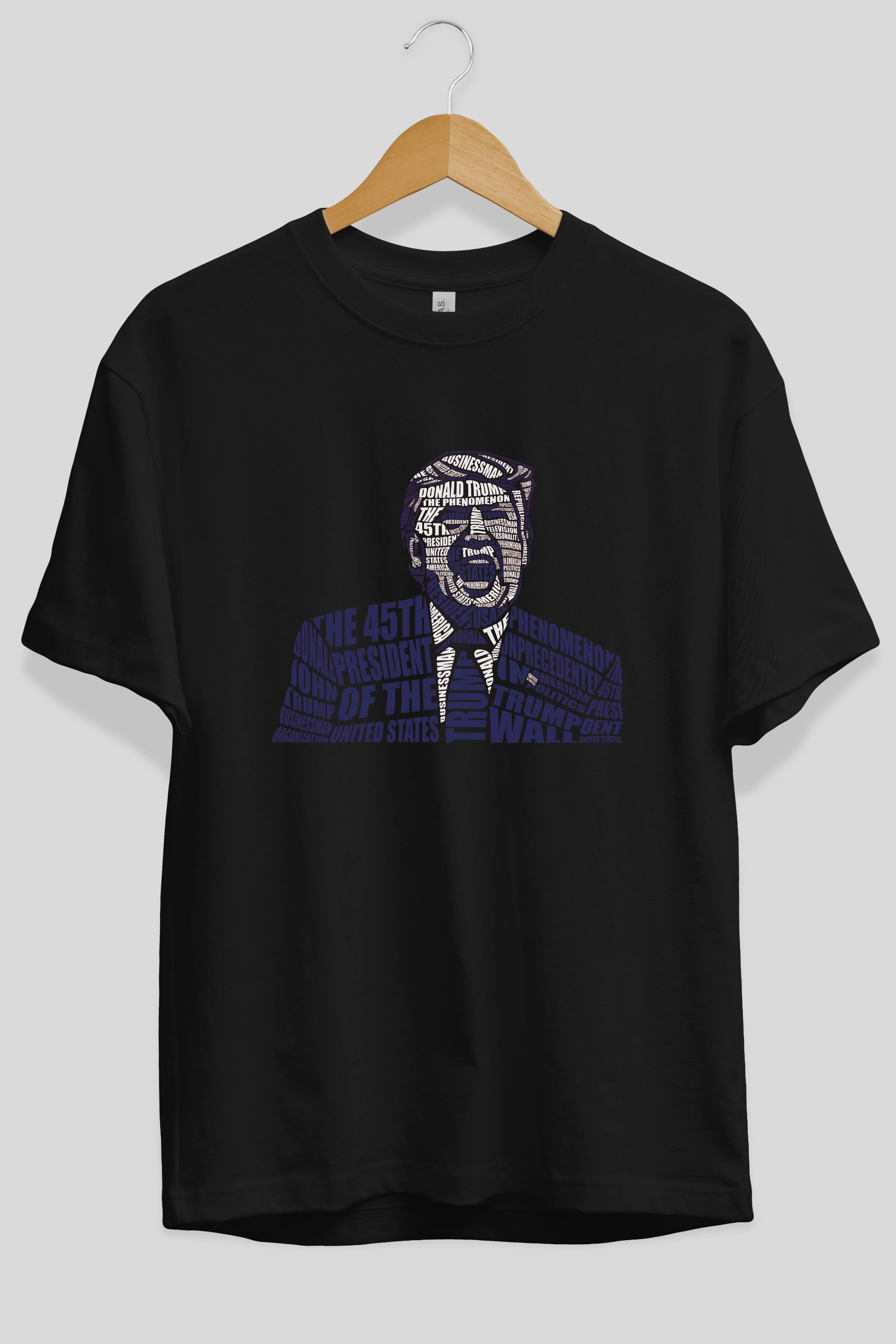 Trump Calligram Ön Baskılı Oversize t-shirt %100 pamuk Erkek Kadın Unisex