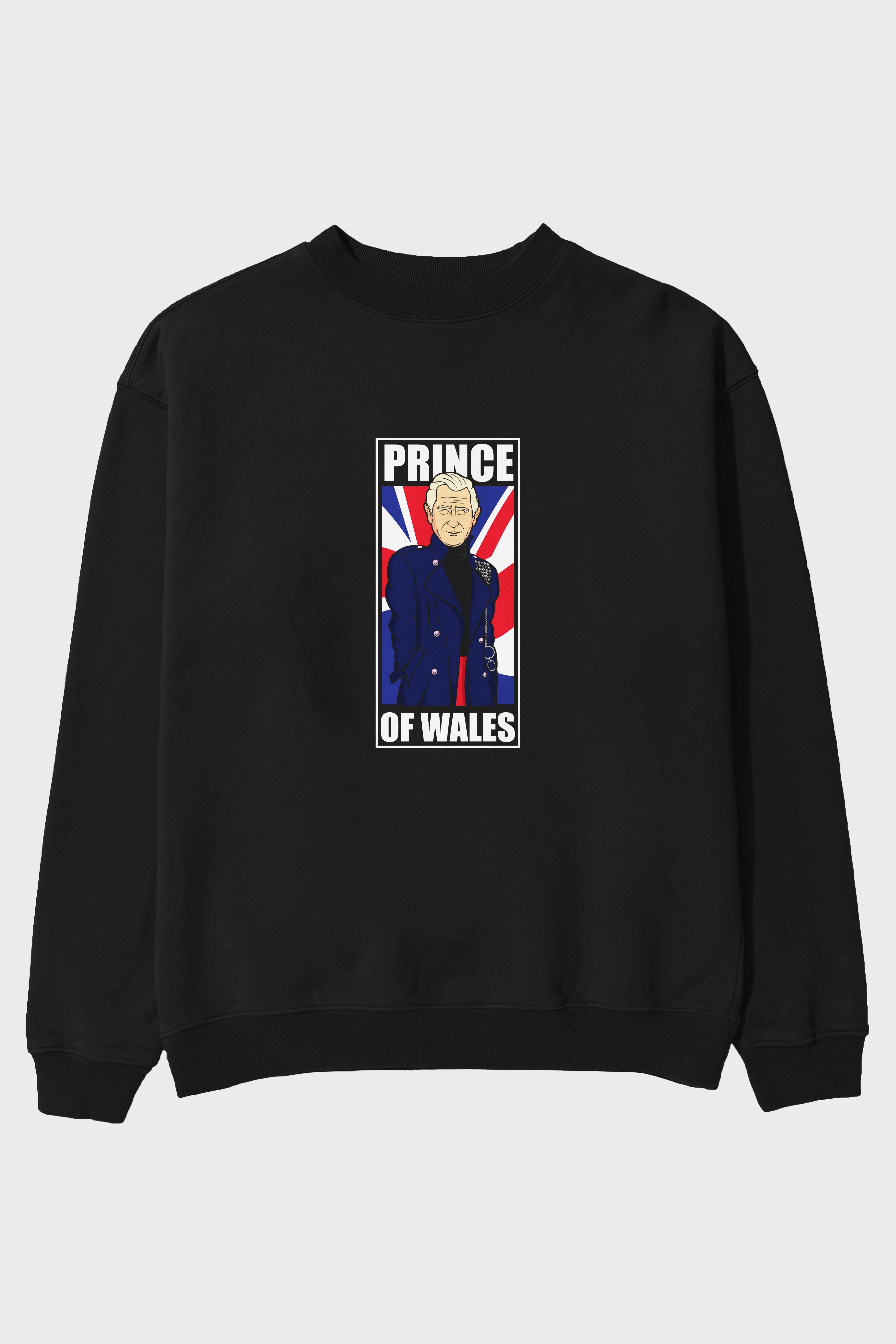 Prince Charles Ön Baskılı Oversize Sweatshirt Erkek Kadın Unisex