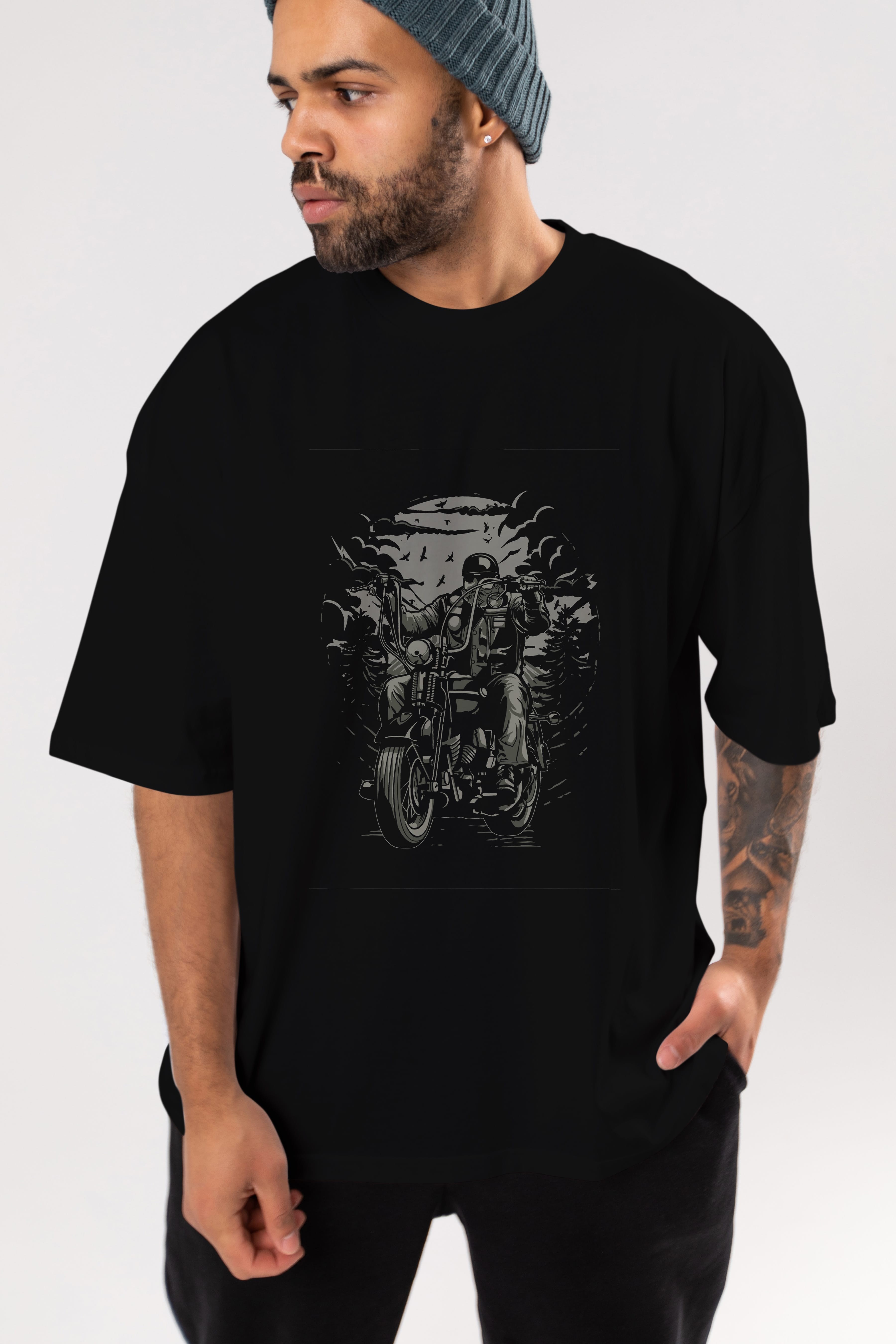 Live To Ride Ön Baskılı Oversize t-shirt Erkek Kadın Unisex %100 Pamuk tişort