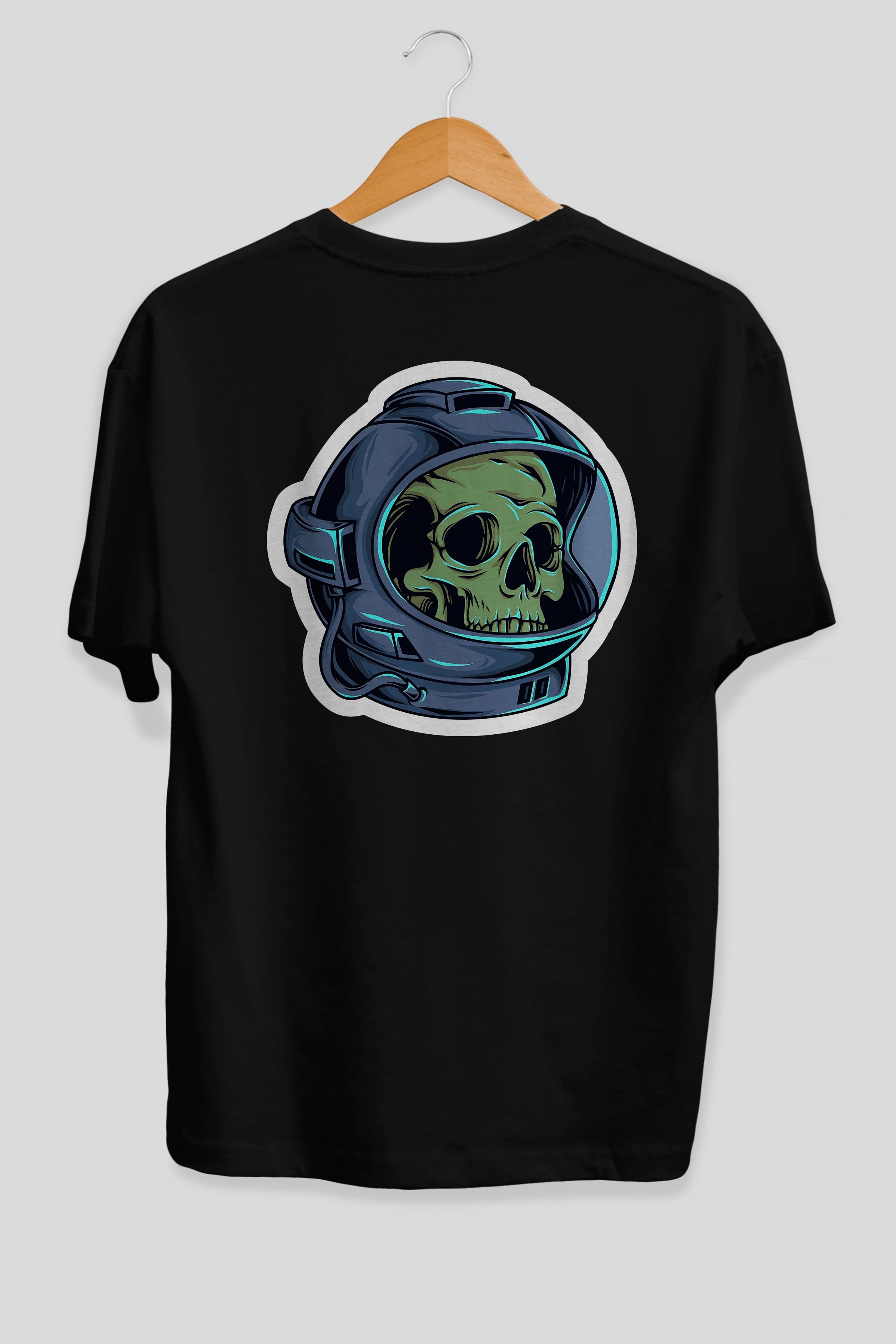 Astroskull Sticker Arka Baskılı Oversize t-shirt Erkek Kadın Unisex