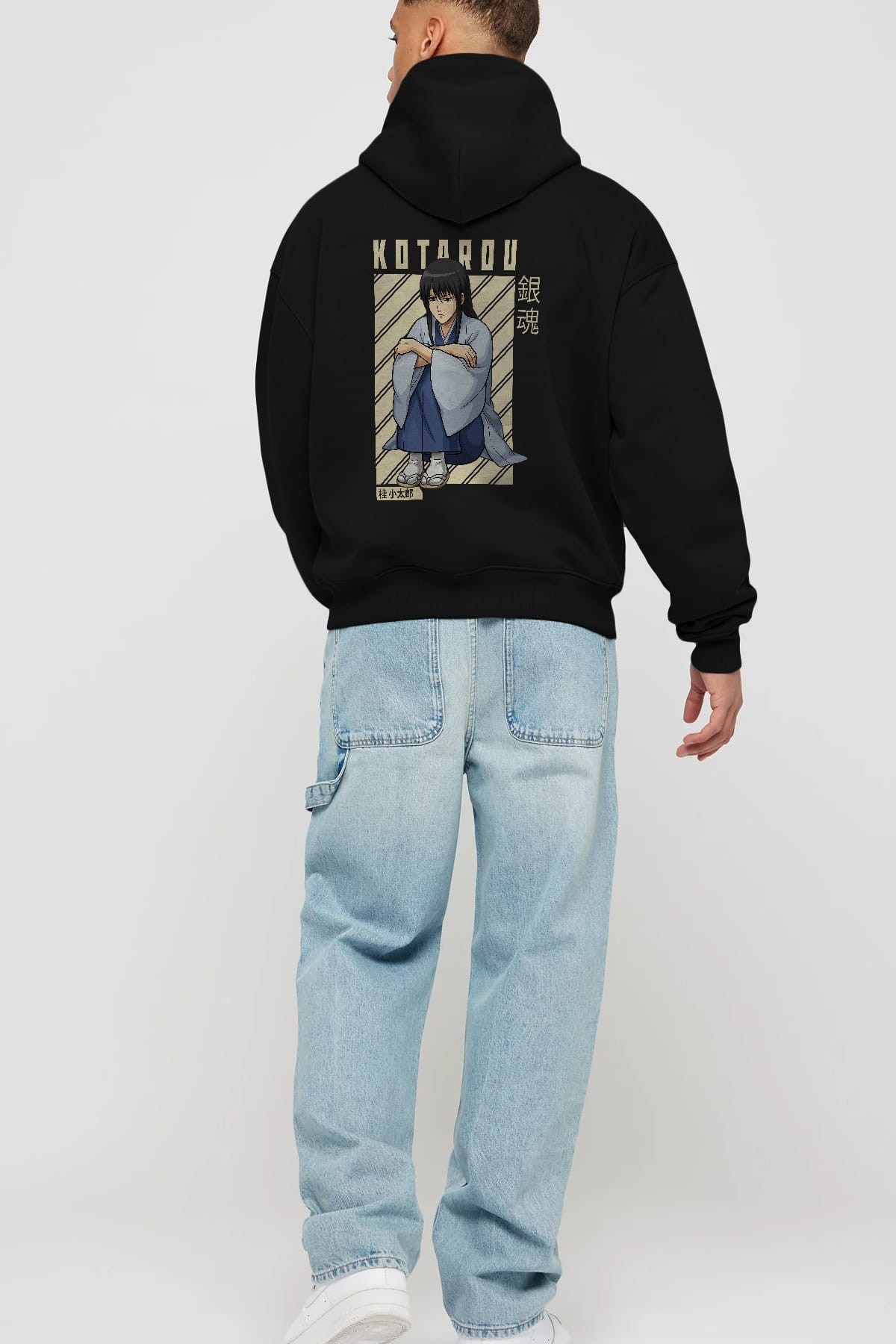 Kotarou Katsura GINTAMA Anime Arka Baskılı Hoodie Oversize Kapüşonlu Sweatshirt Erkek Kadın Unisex